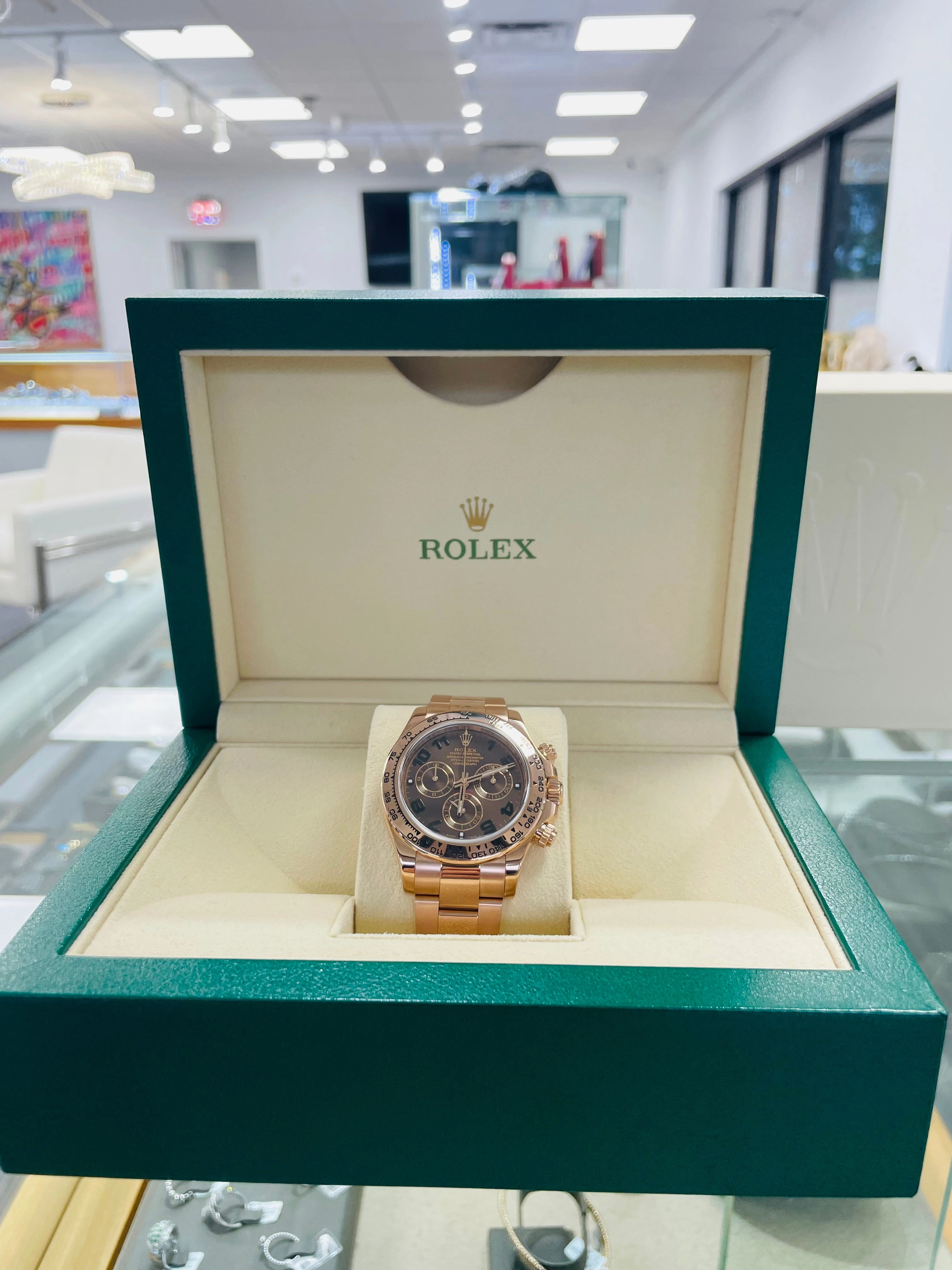 Rolex Daytona 116505 Rose Gold Chocolate Arabic Dial PreOwned
