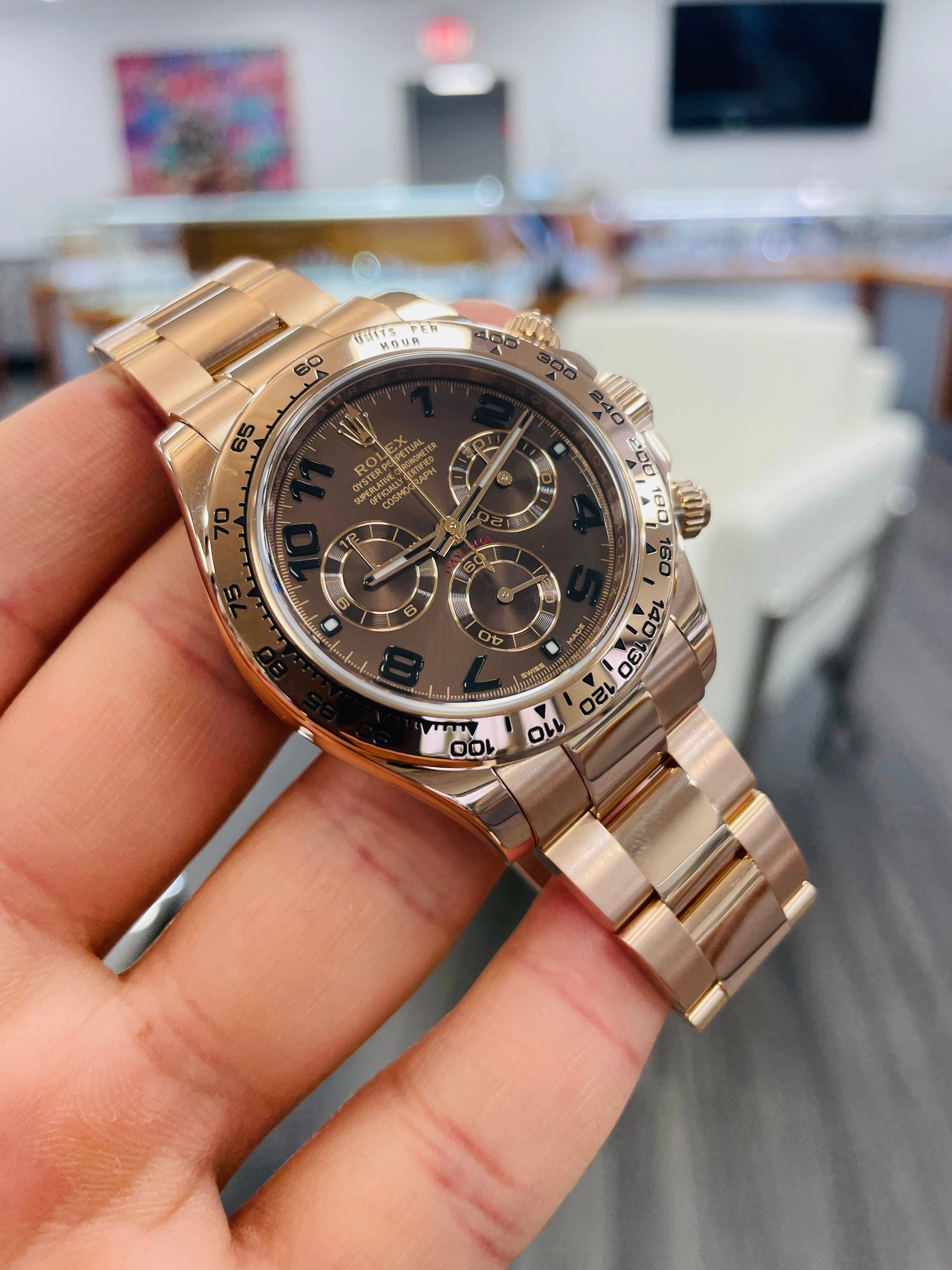 Rolex Daytona 116505 Rose Gold Chocolate Arabic Dial PreOwned