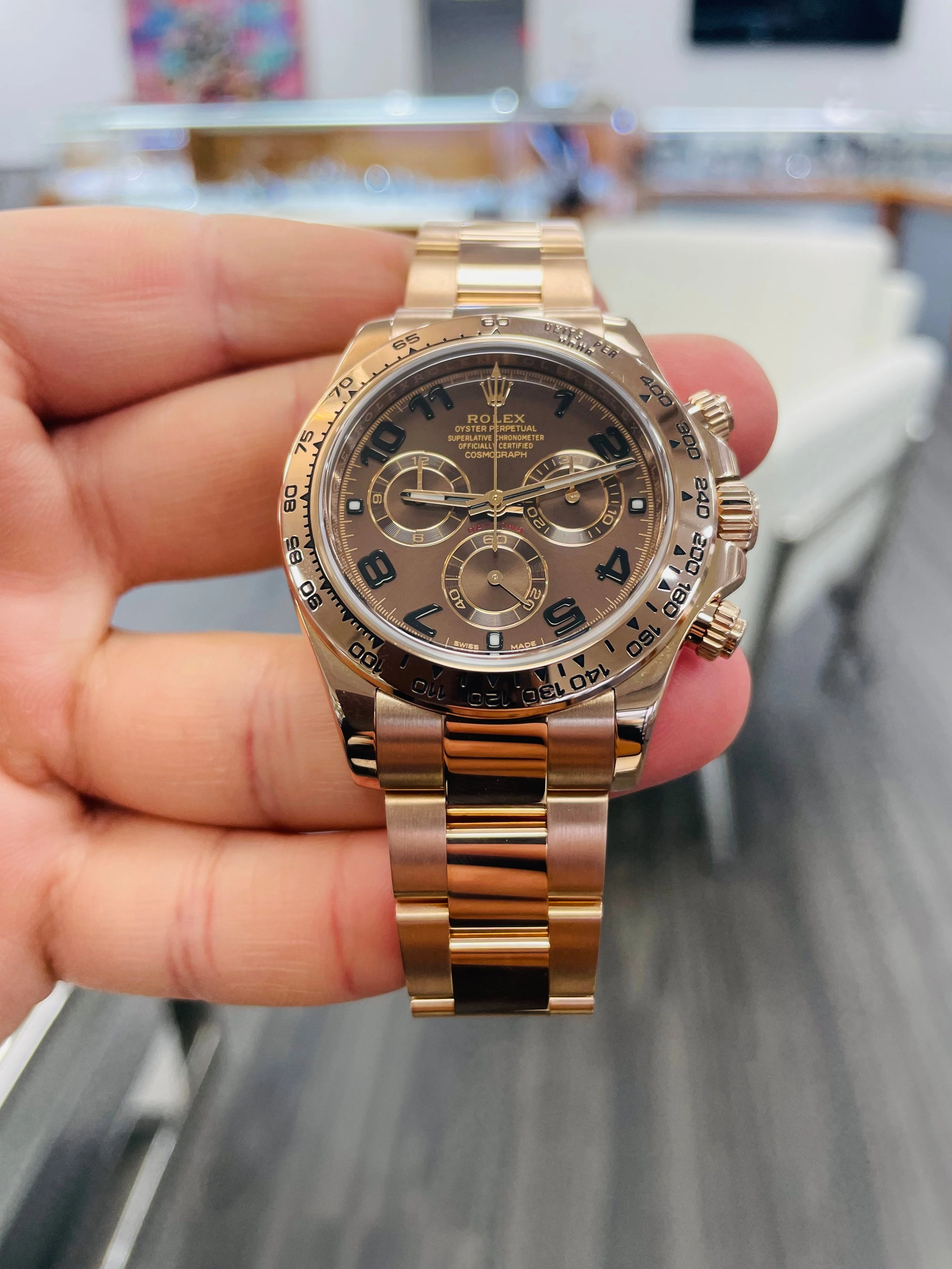 Rolex Daytona 116505 Rose Gold Chocolate Arabic Dial PreOwned