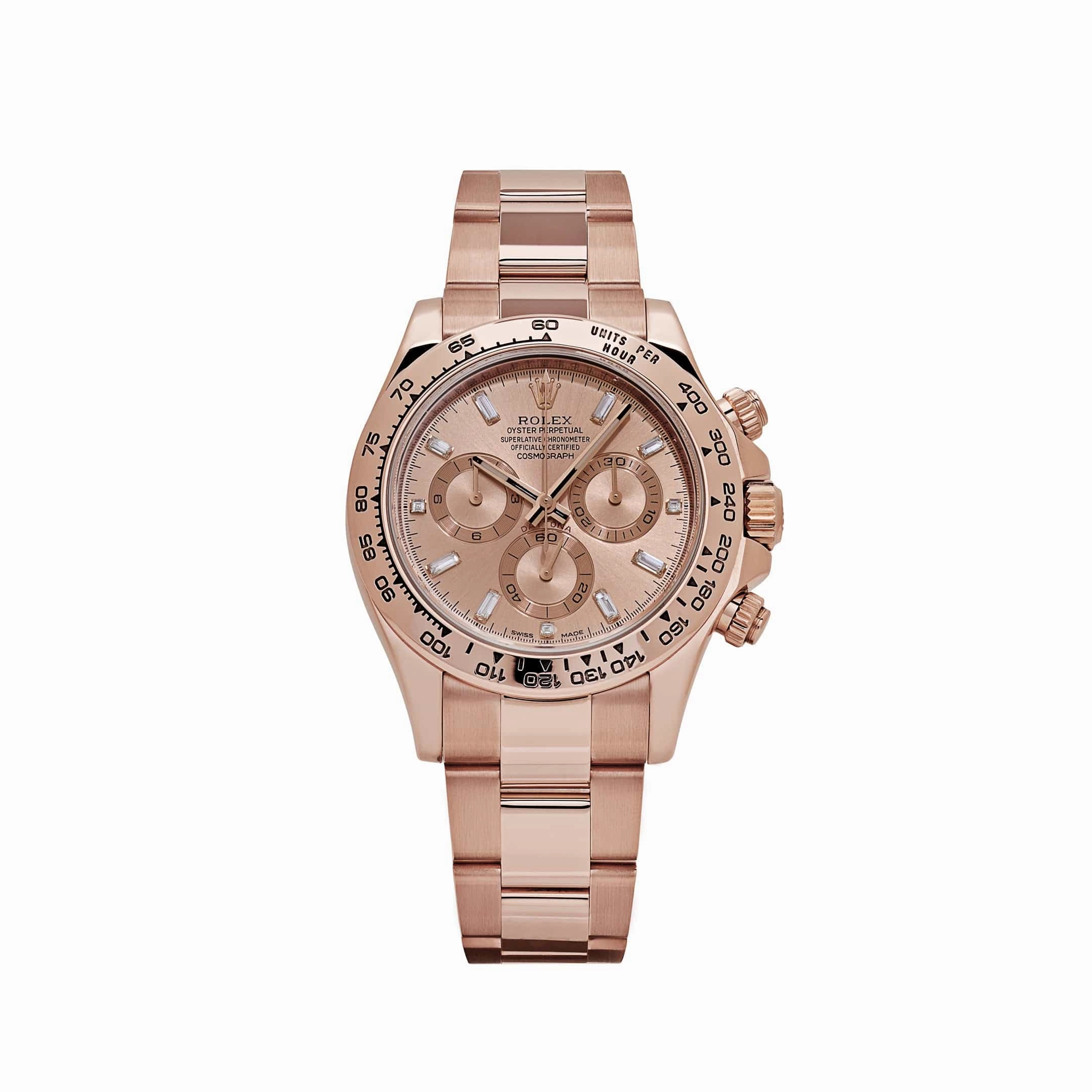 Rolex Daytona 116505 Rose Gold Sundust Diamond Baguette Dial (2015)