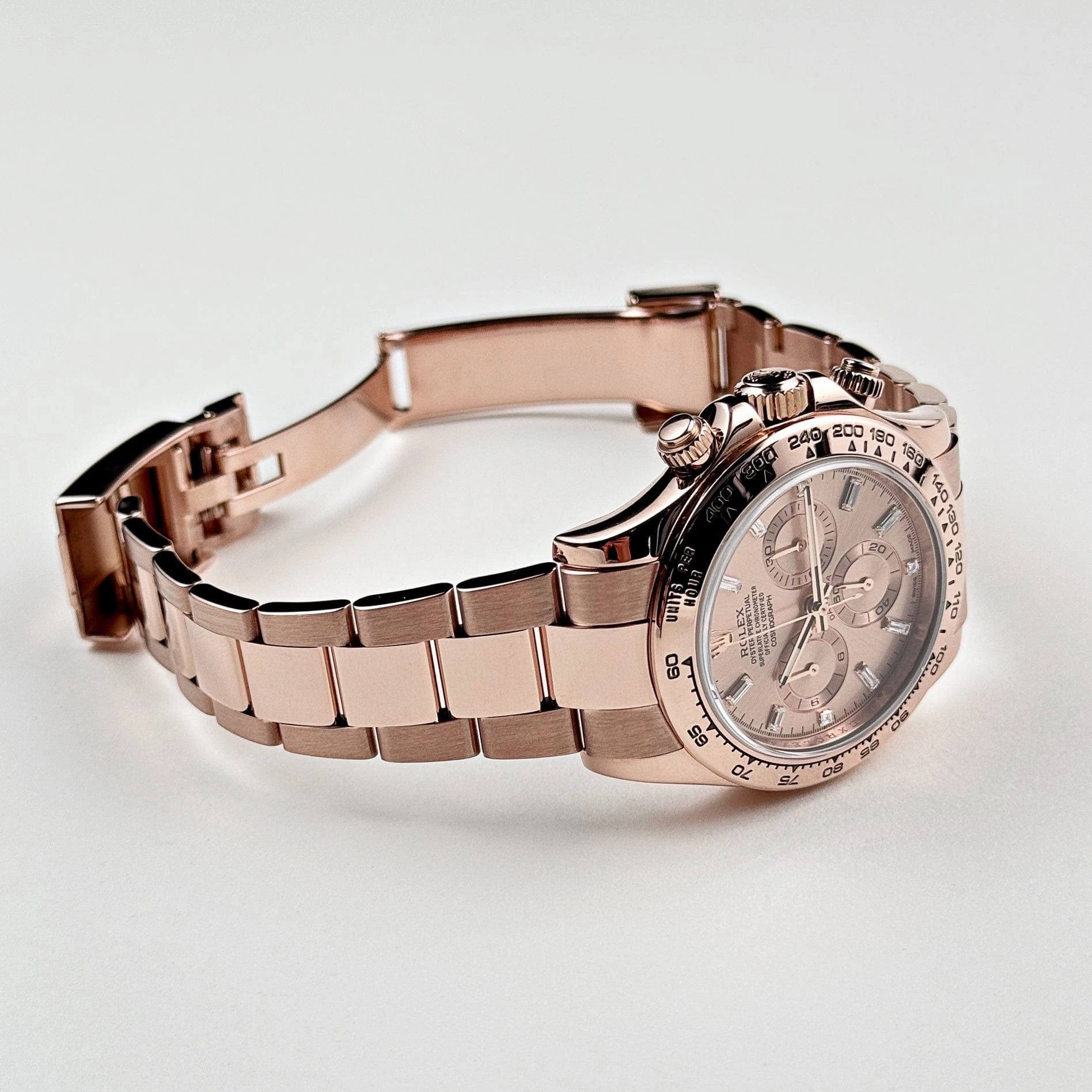 Rolex Daytona 116505 Rose Gold Sundust Diamond Baguette Dial (2015)