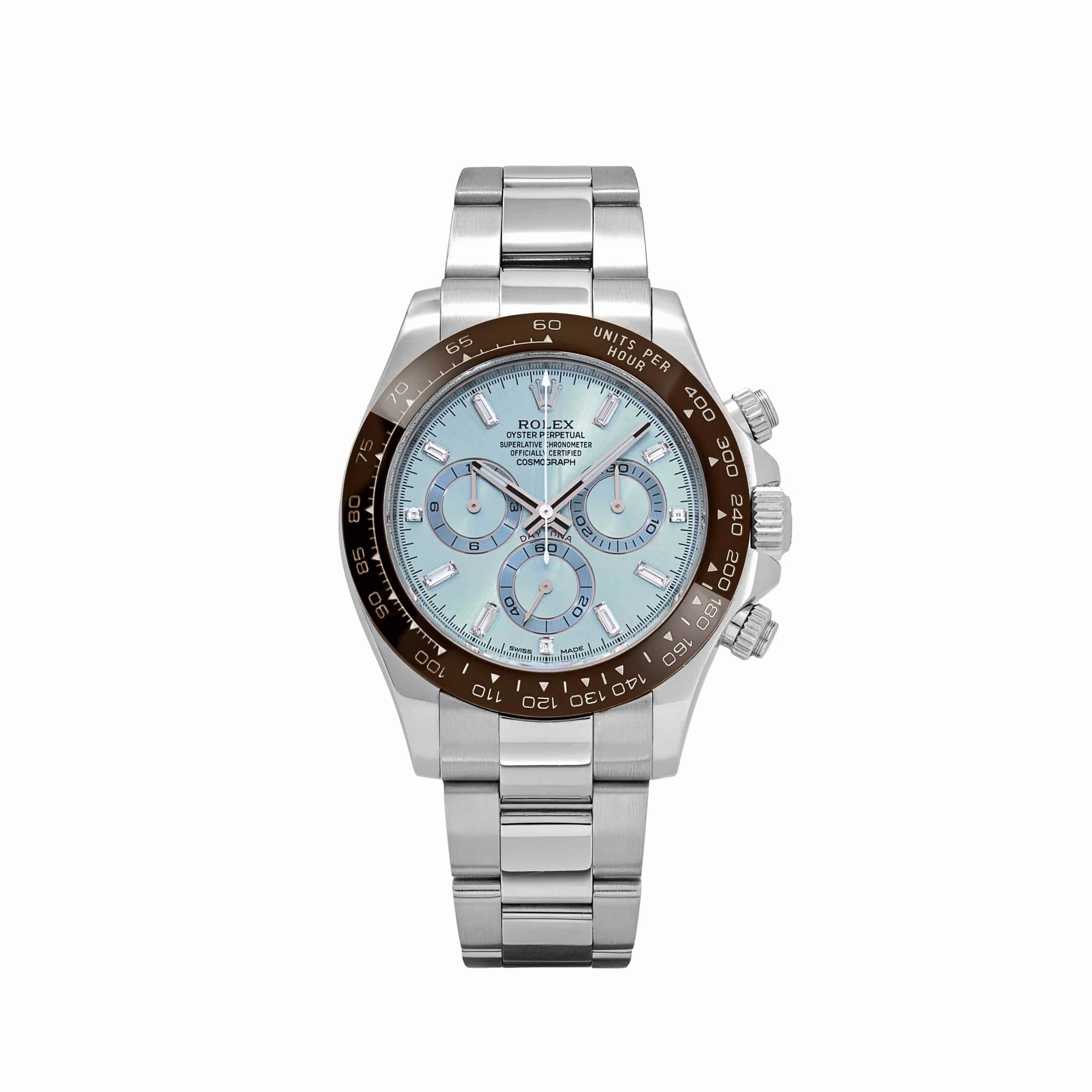 Rolex Daytona 116506 Platinum Ice Blue Baguette Diamond Dial (2020)
