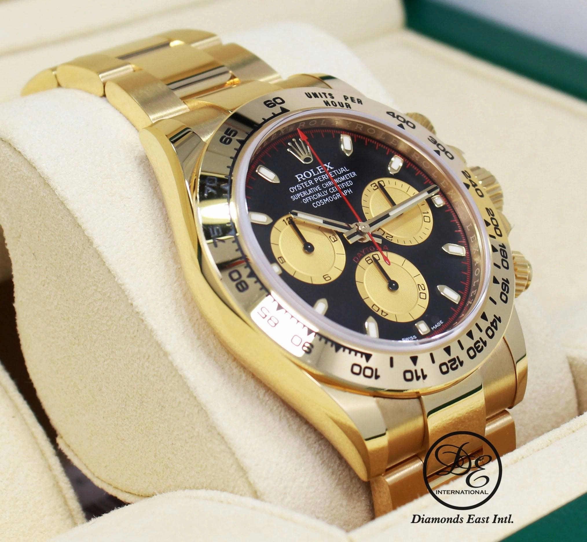 Rolex Daytona 116508 Cosmograph 18K Yellow Gold Black/Champagne Dial BOX/PAPER *MINT*