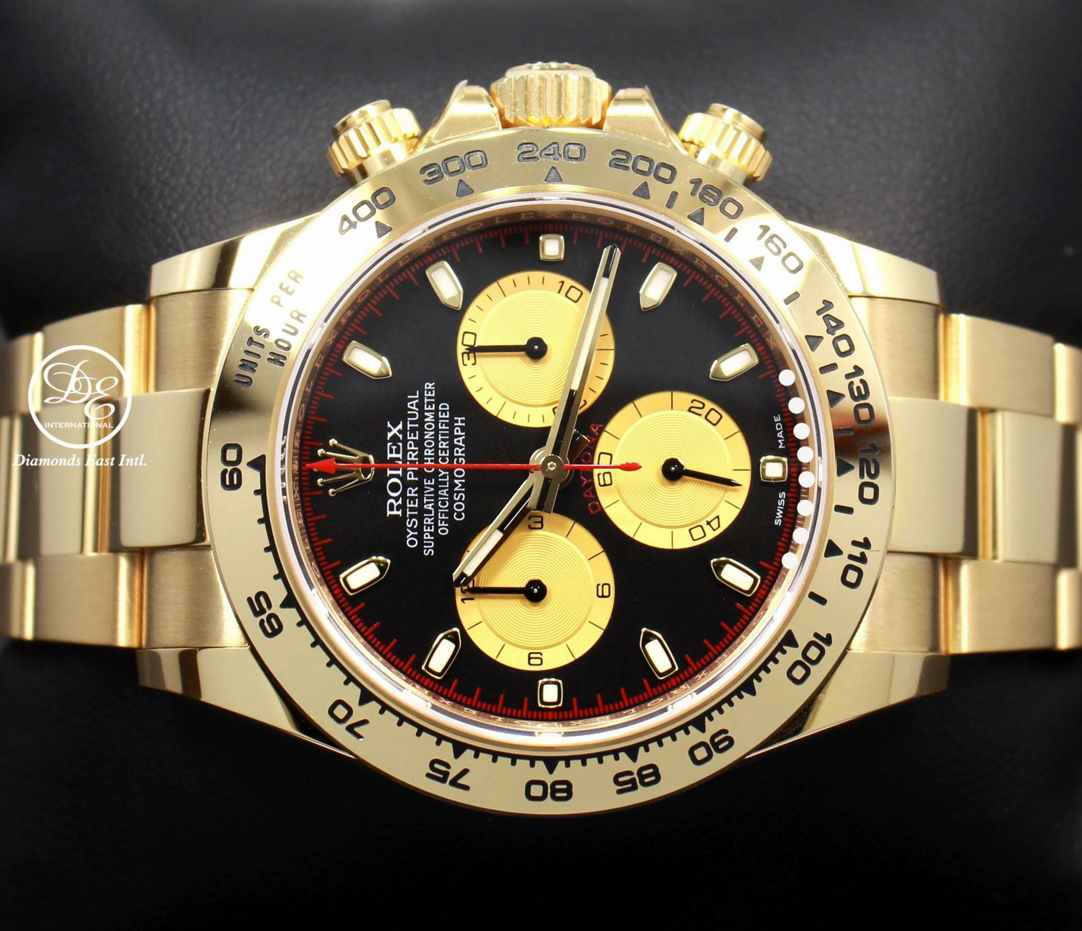 Rolex Daytona 116508 Cosmograph 18K Yellow Gold Black/Champagne Dial BOX/PAPER *MINT*