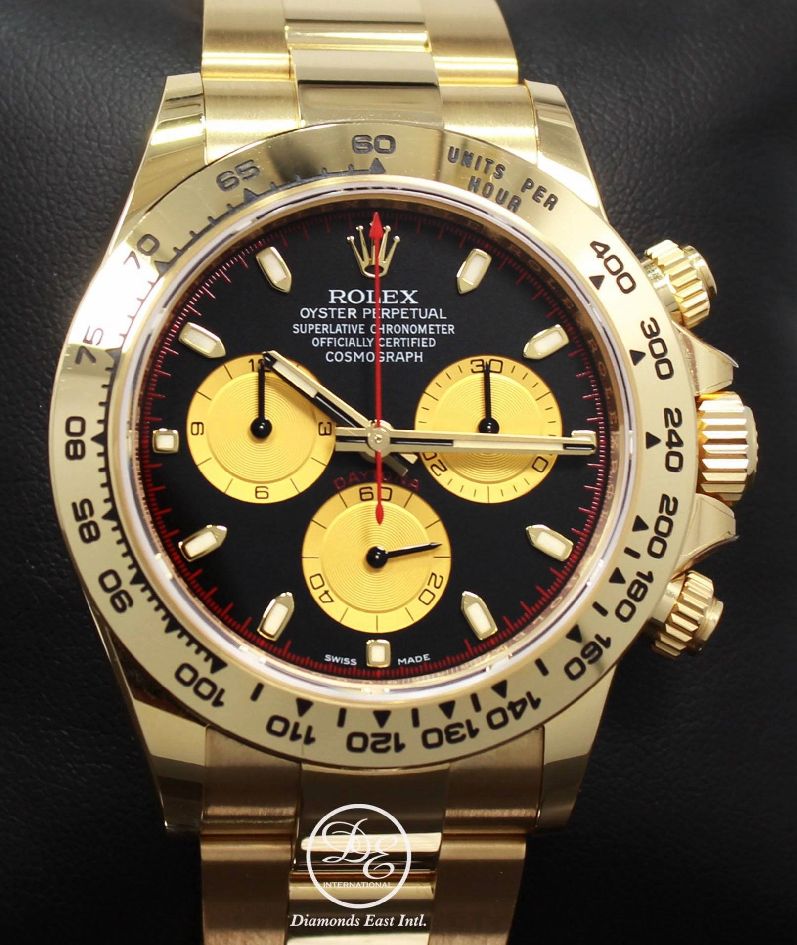 Rolex Daytona 116508 Cosmograph 18K Yellow Gold Black/Champagne Dial BOX/PAPER *MINT*