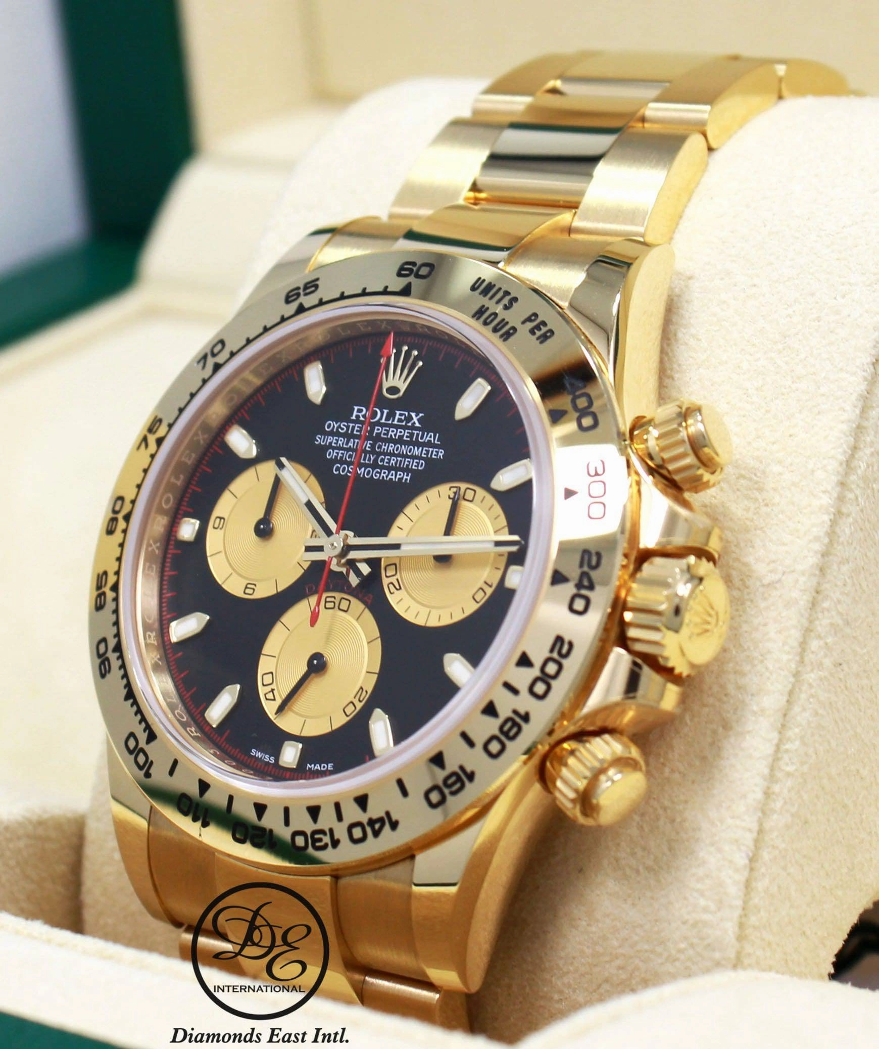Rolex Daytona 116508 Cosmograph 18K Yellow Gold Black/Champagne Dial BOX/PAPER *MINT*