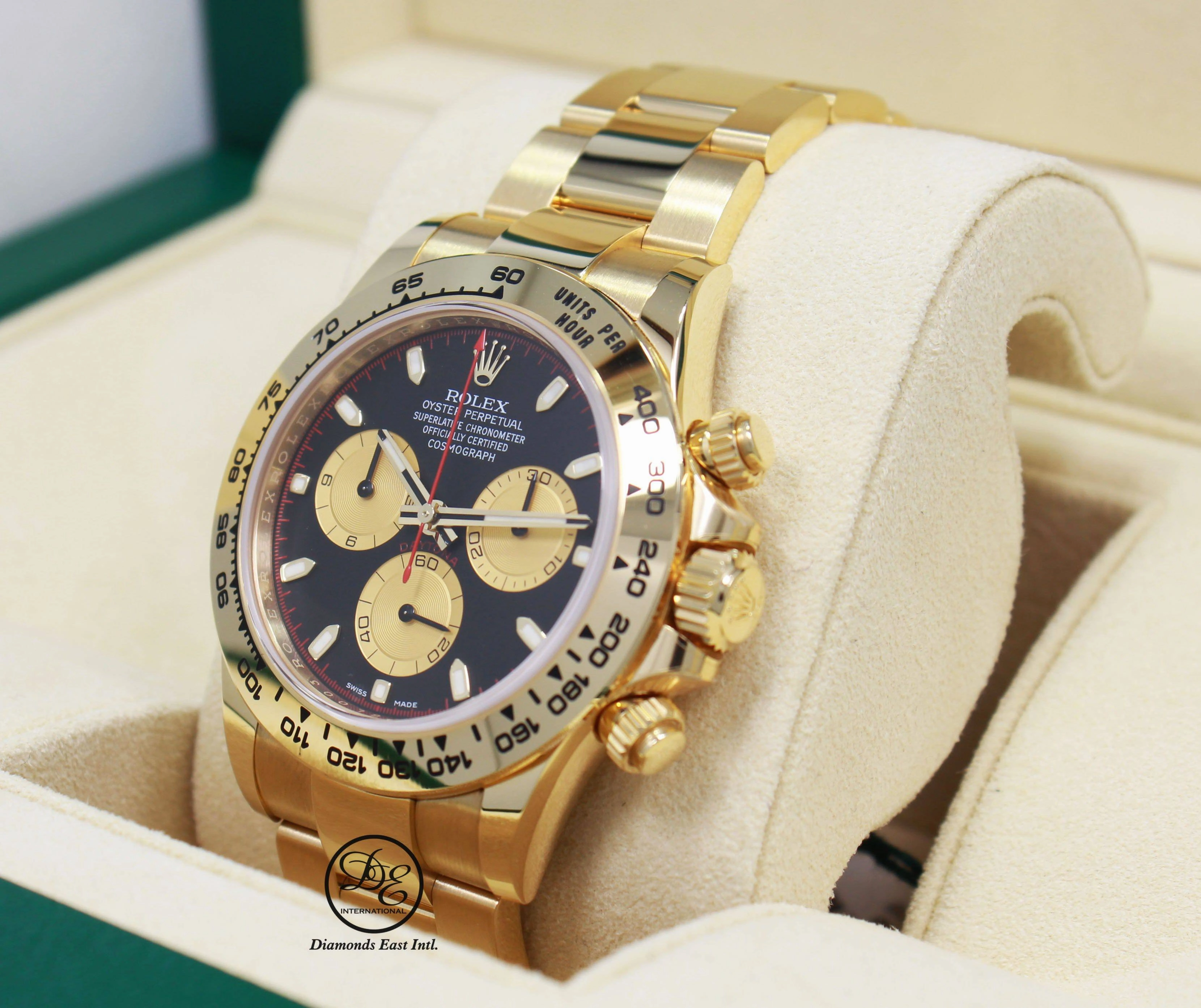 Rolex Daytona 116508 Cosmograph 18K Yellow Gold Black/Champagne Dial BOX/PAPER *MINT*