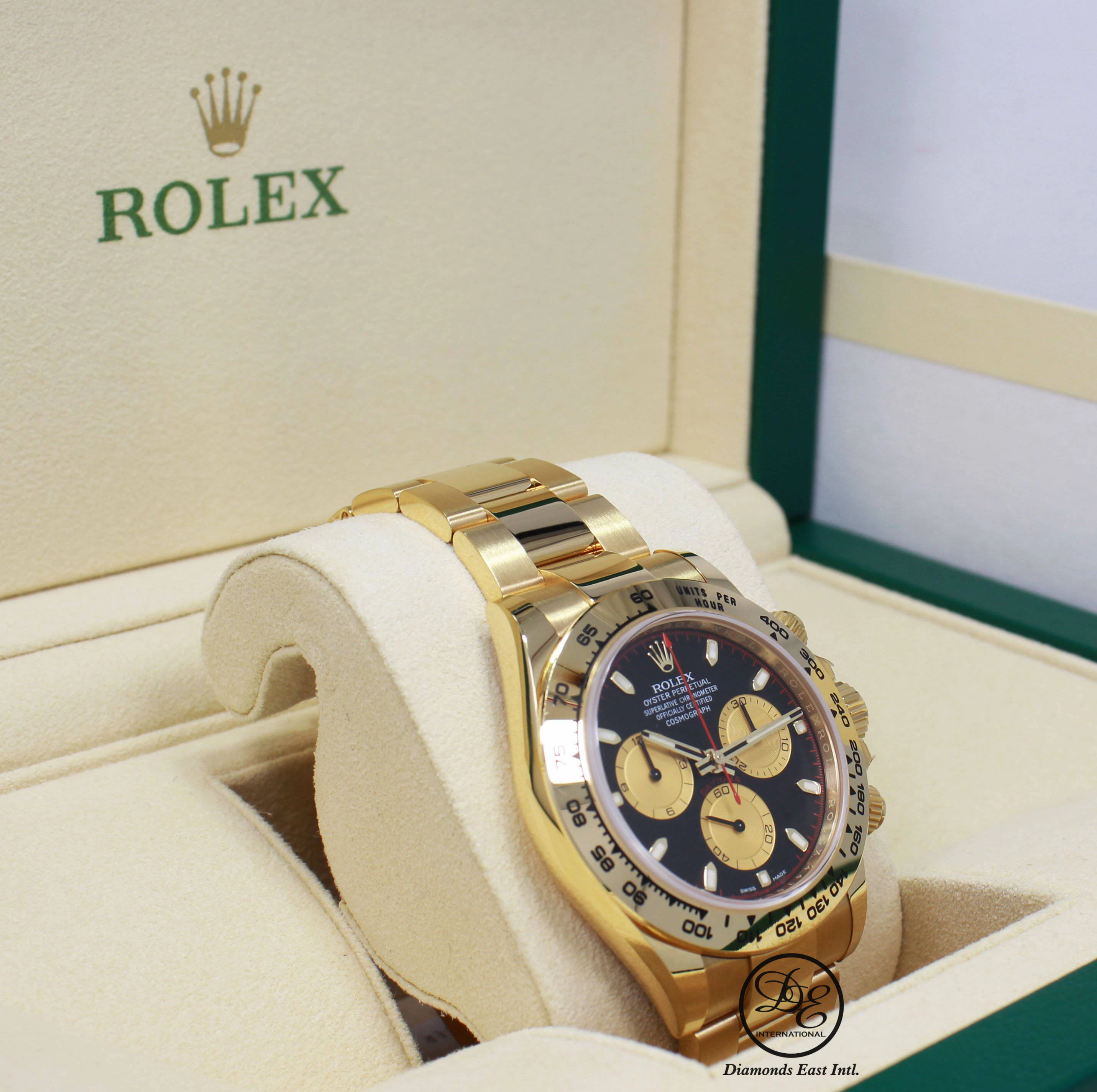 Rolex Daytona 116508 Cosmograph 18K Yellow Gold Black/Champagne Dial BOX/PAPER *MINT*