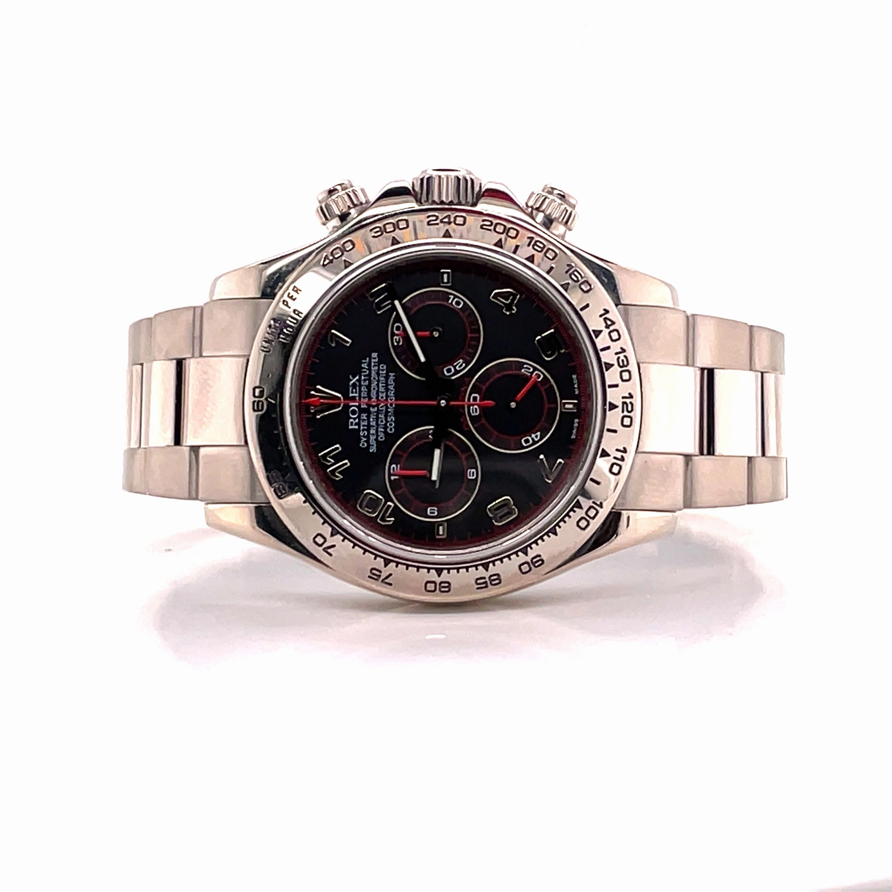 Rolex Daytona 116509 40mm White Gold Black Arabic Dial on Oyster Box And Papers