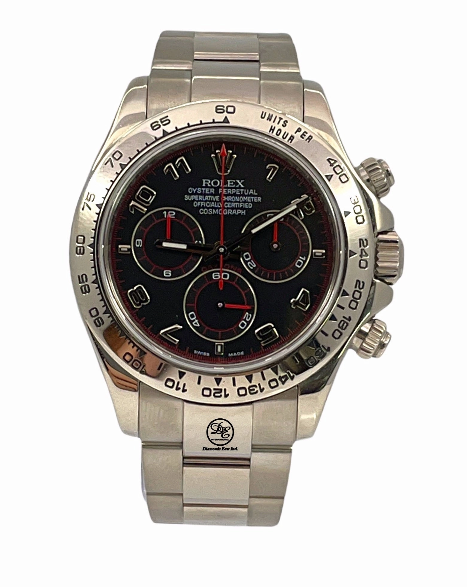 Rolex Daytona 116509 40mm White Gold Black Arabic Dial on Oyster Box And Papers