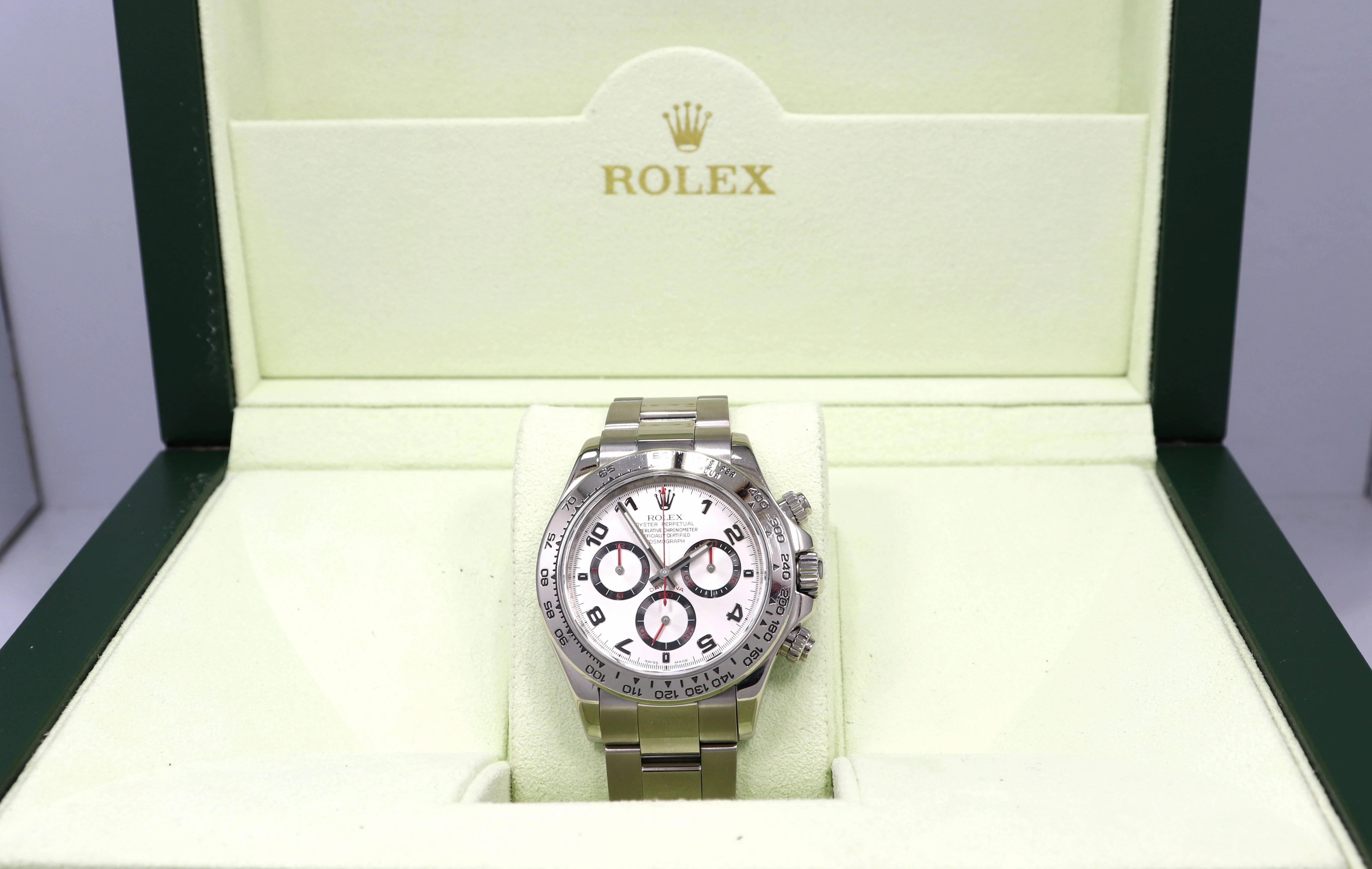 Rolex Daytona 116509 Cosmograph 18k White Gold SIlver Racing Dial BOX/PAPERS