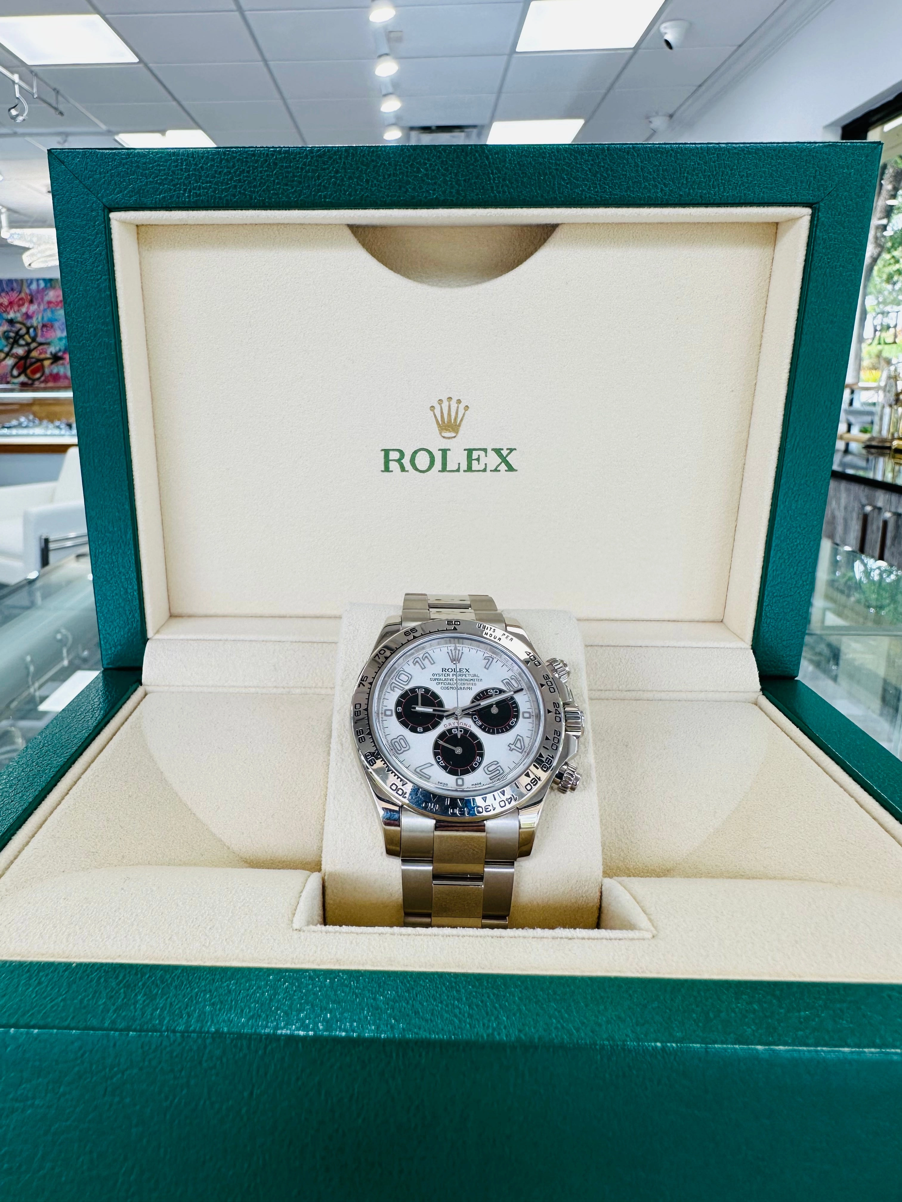 Rolex Daytona 116509 Cosmograph White Gold Panda Box and Papers PreOwned