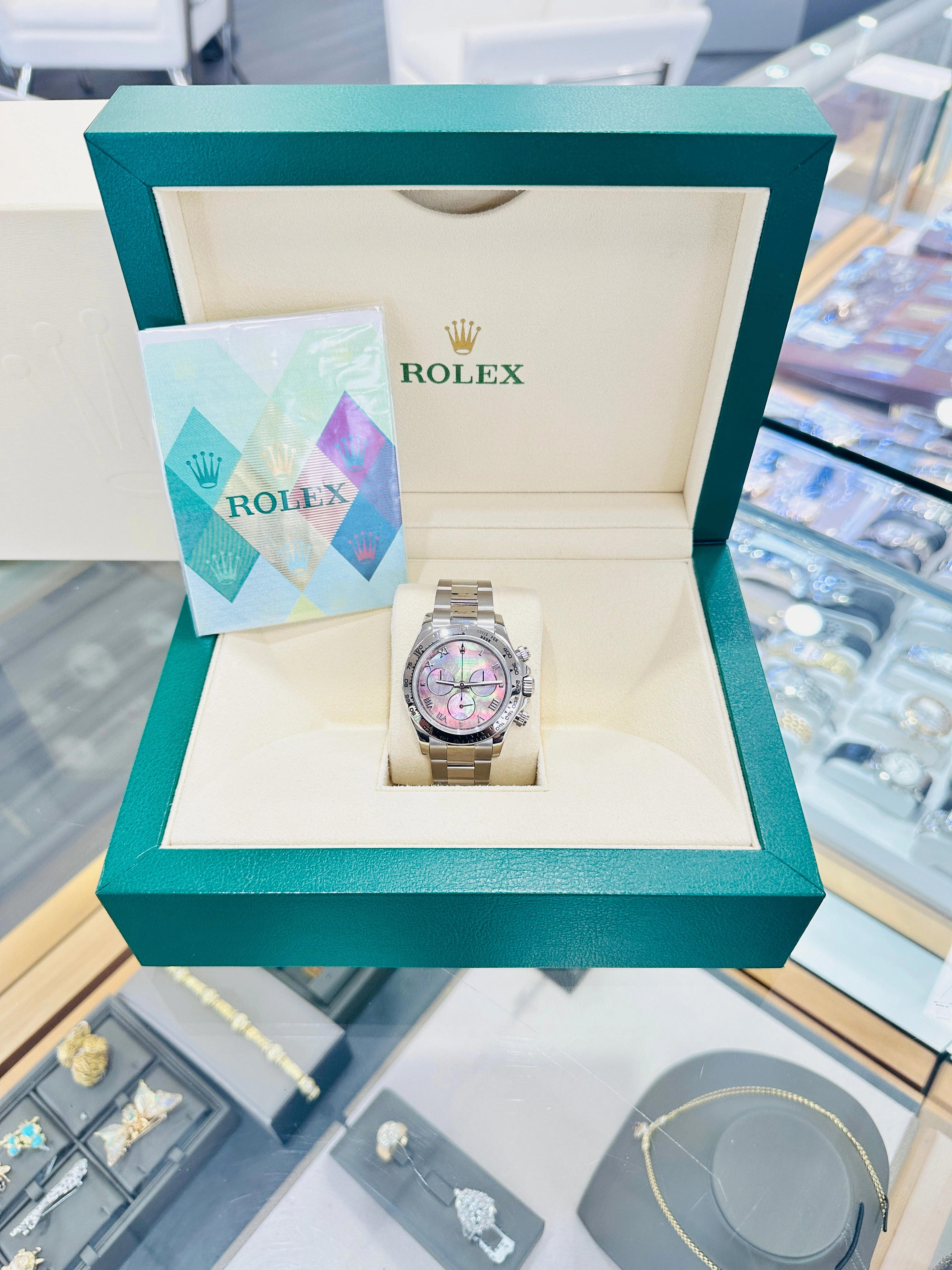 Rolex Daytona 116509 Factory Roman Mother Of Pearl Dial Box and Papers PreOwned