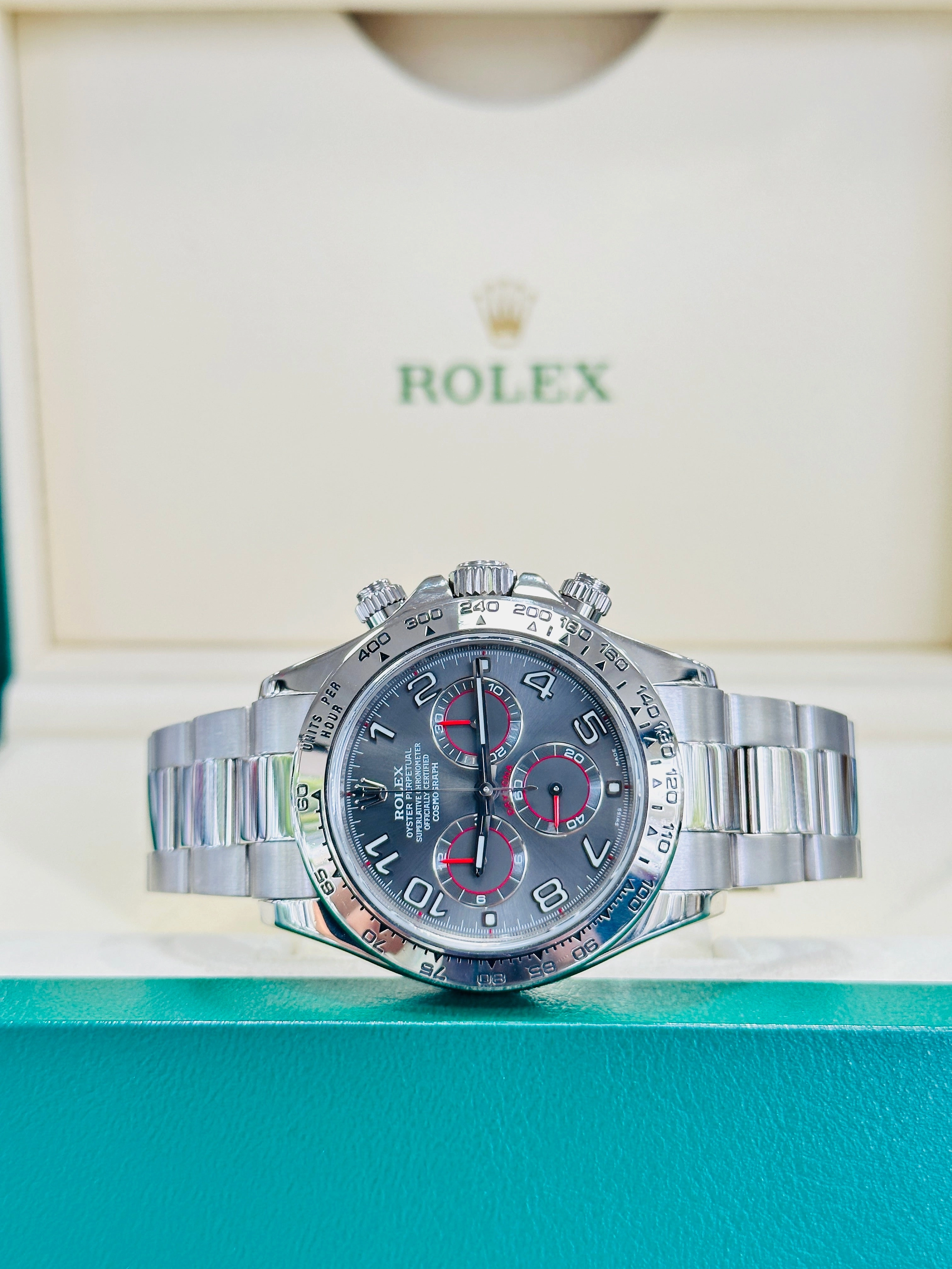 Rolex Daytona 116509 Grey Racing Dial Box and Papers PreOwned