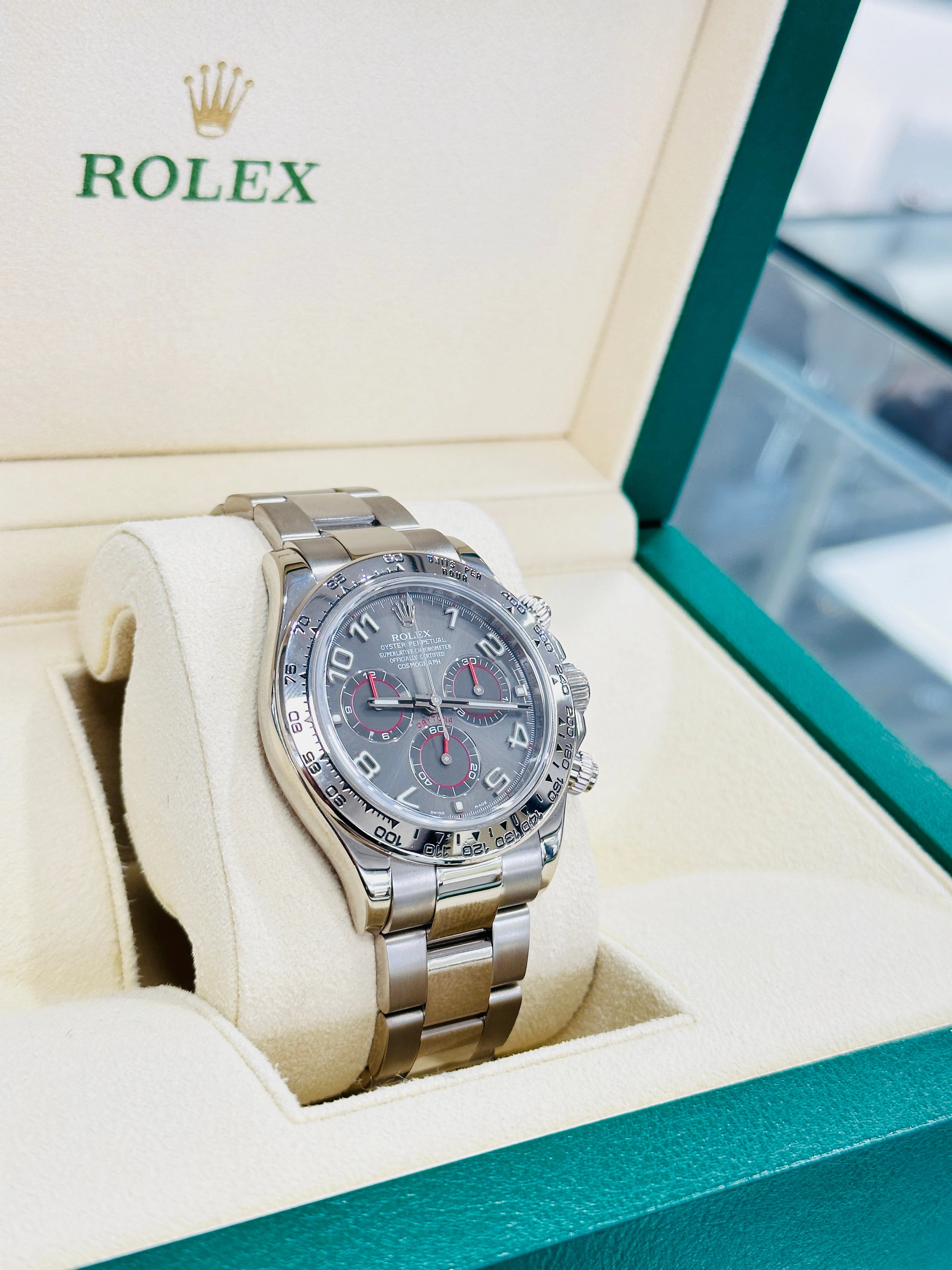 Rolex Daytona 116509 Grey Racing Dial Box and Papers PreOwned