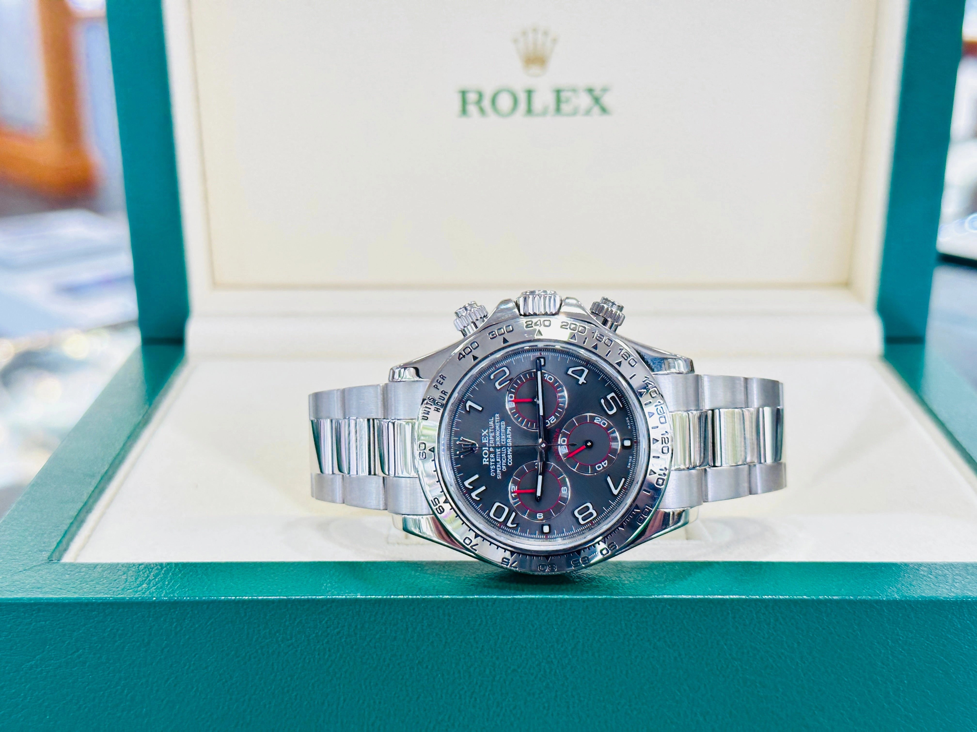 Rolex Daytona 116509 Grey Racing Dial Box and Papers PreOwned