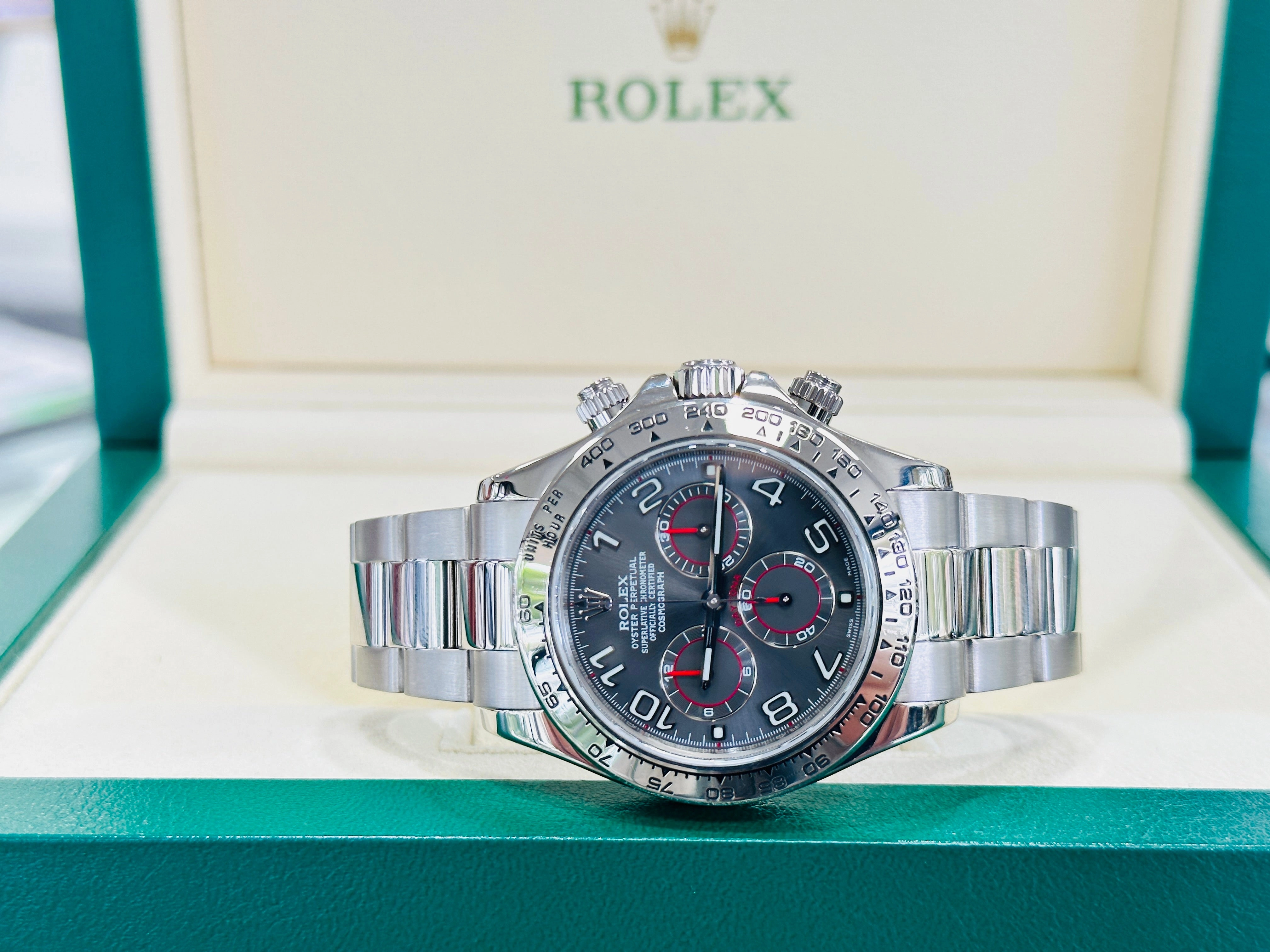 Rolex Daytona 116509 Grey Racing Dial Box and Papers PreOwned