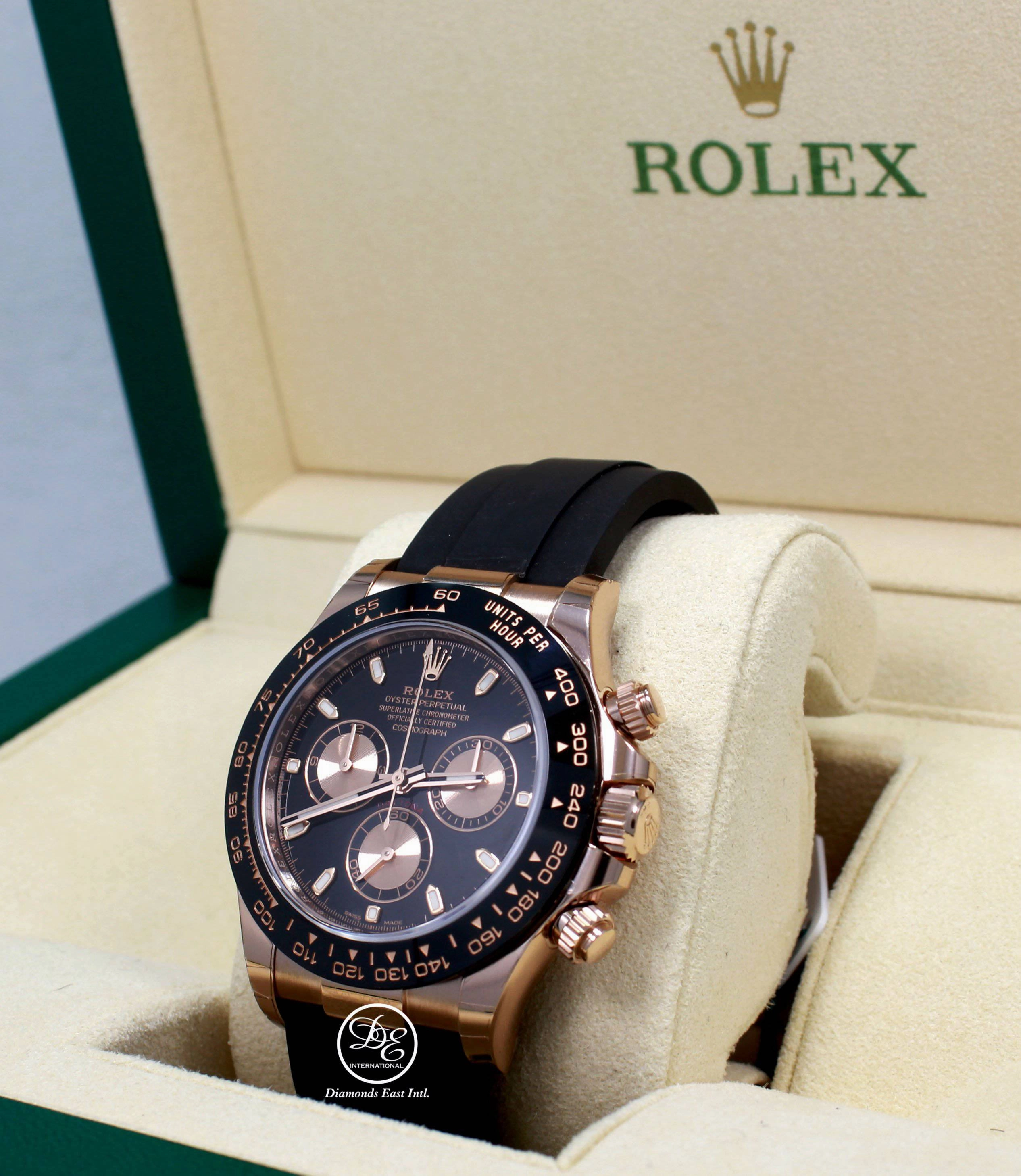 Rolex Daytona 116515 18K Rose Gold Cosmograph Oysterflex  Box and Papers PreOwned