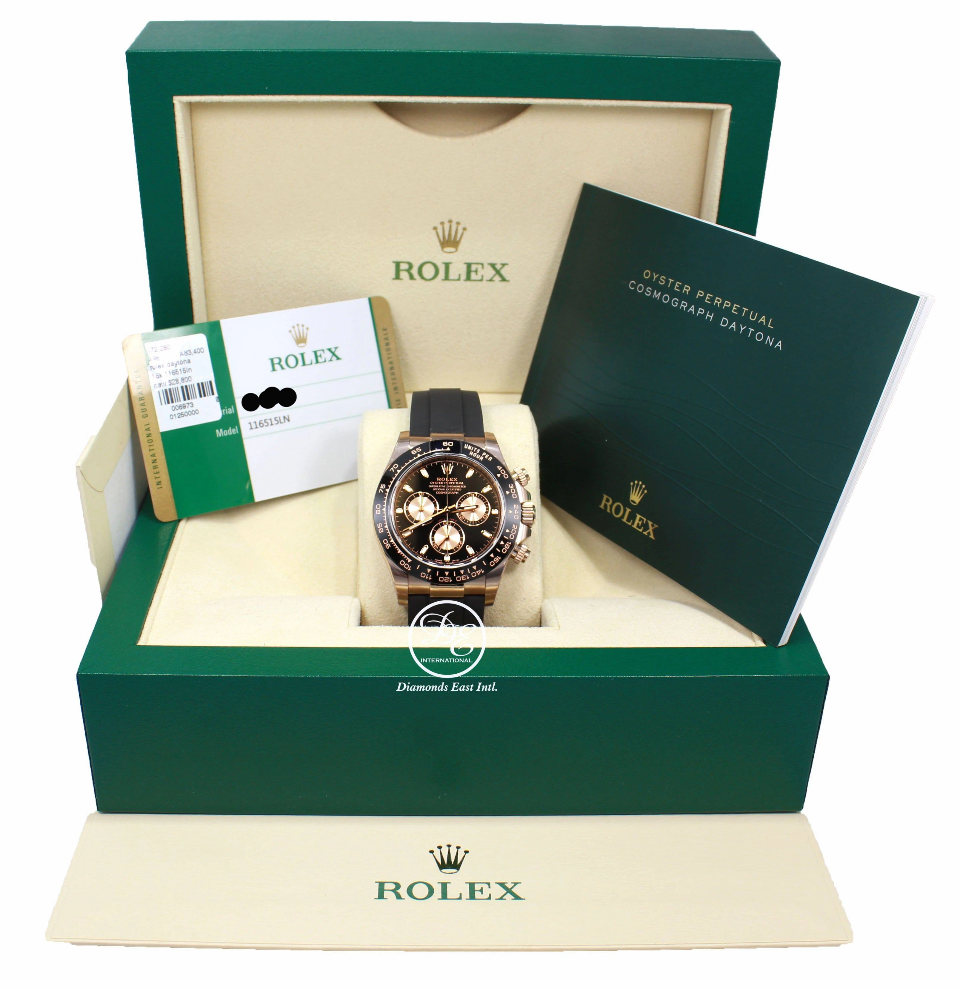 Rolex Daytona 116515 18K Rose Gold Cosmograph Oysterflex  Box and Papers PreOwned