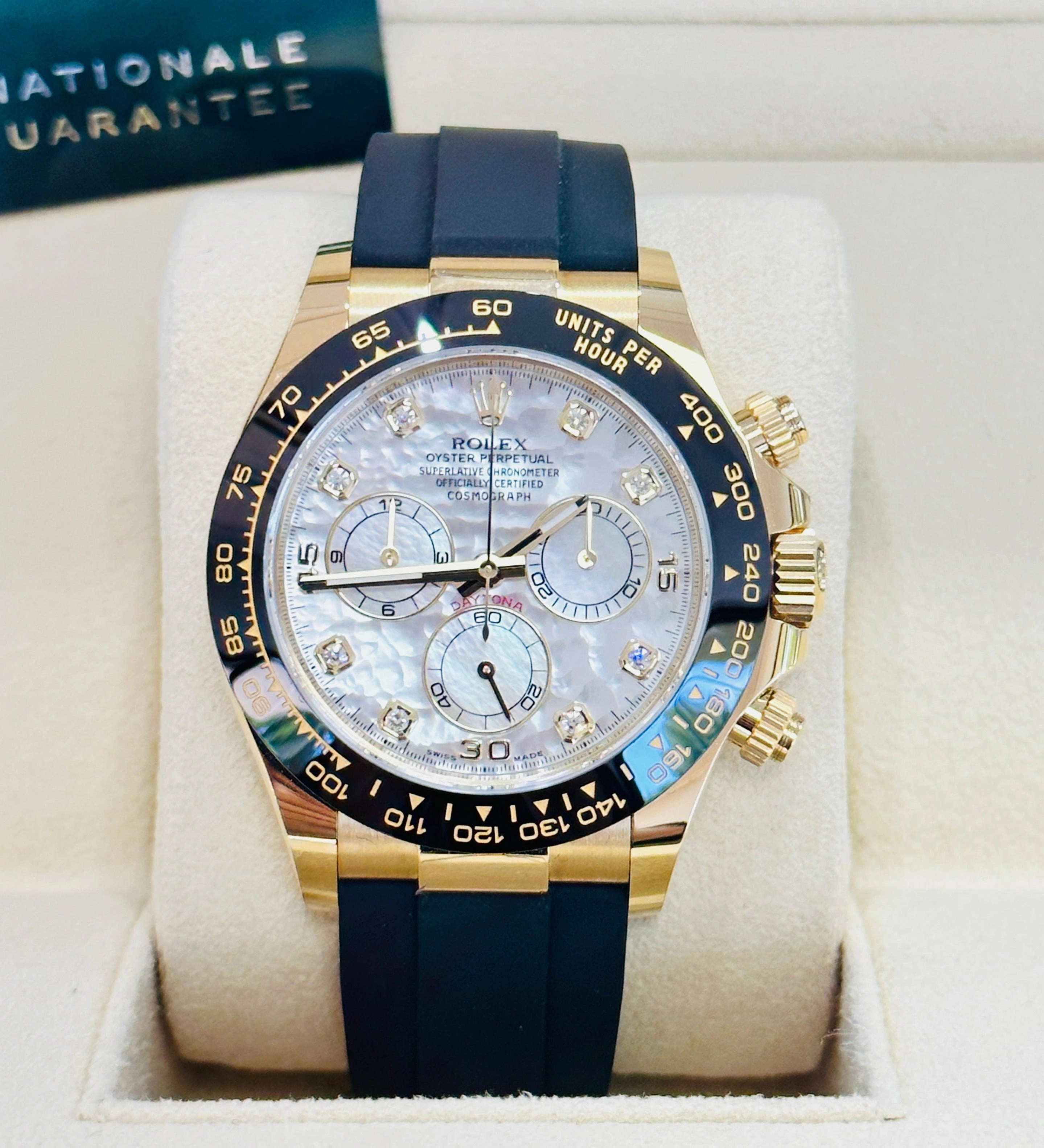 Rolex Daytona 116518LN 18K Yellow Gold Factory Diamond MOP Unworn Box and Papers