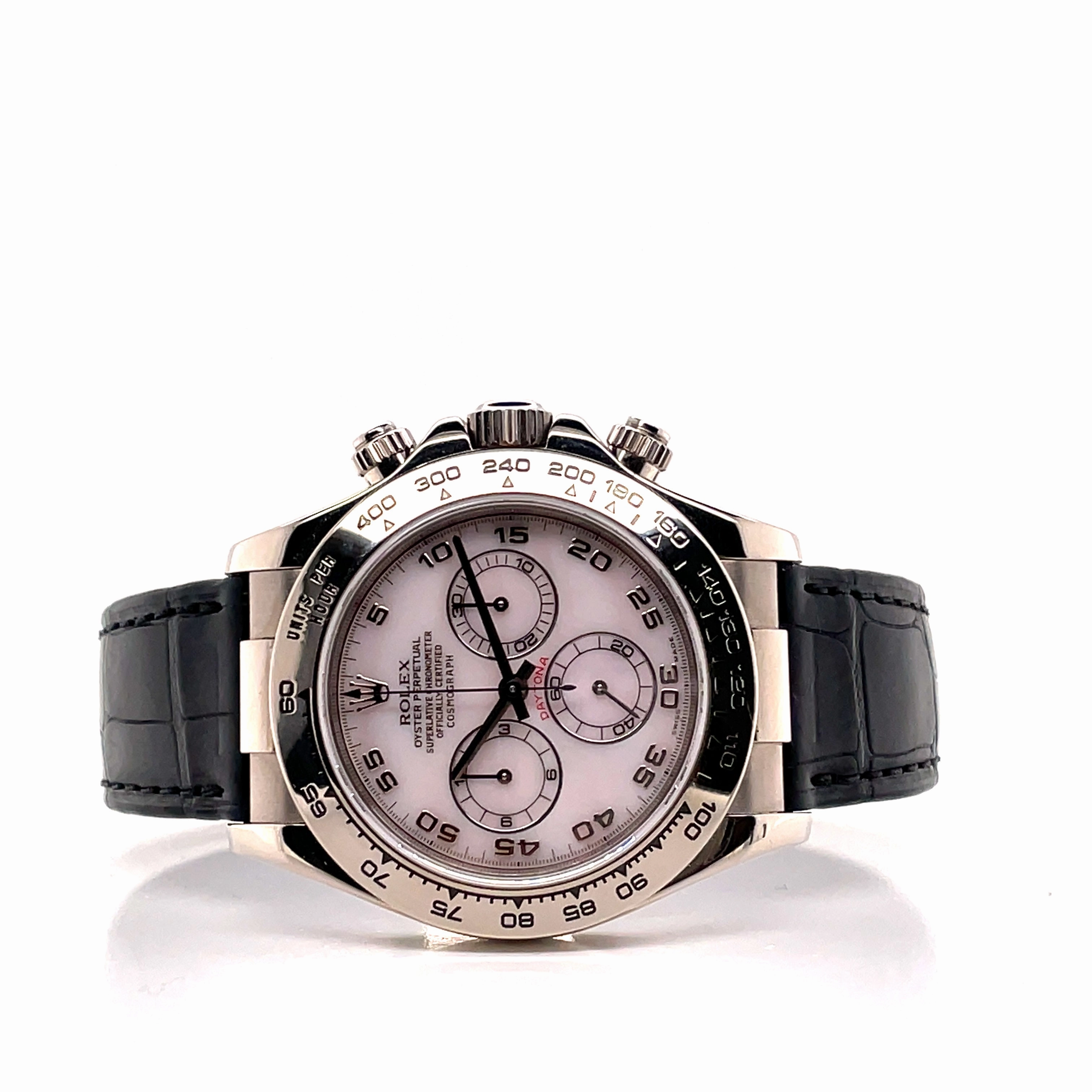 Rolex Daytona 116519 Factory MOP Dial 18kt White Gold Box and Papers