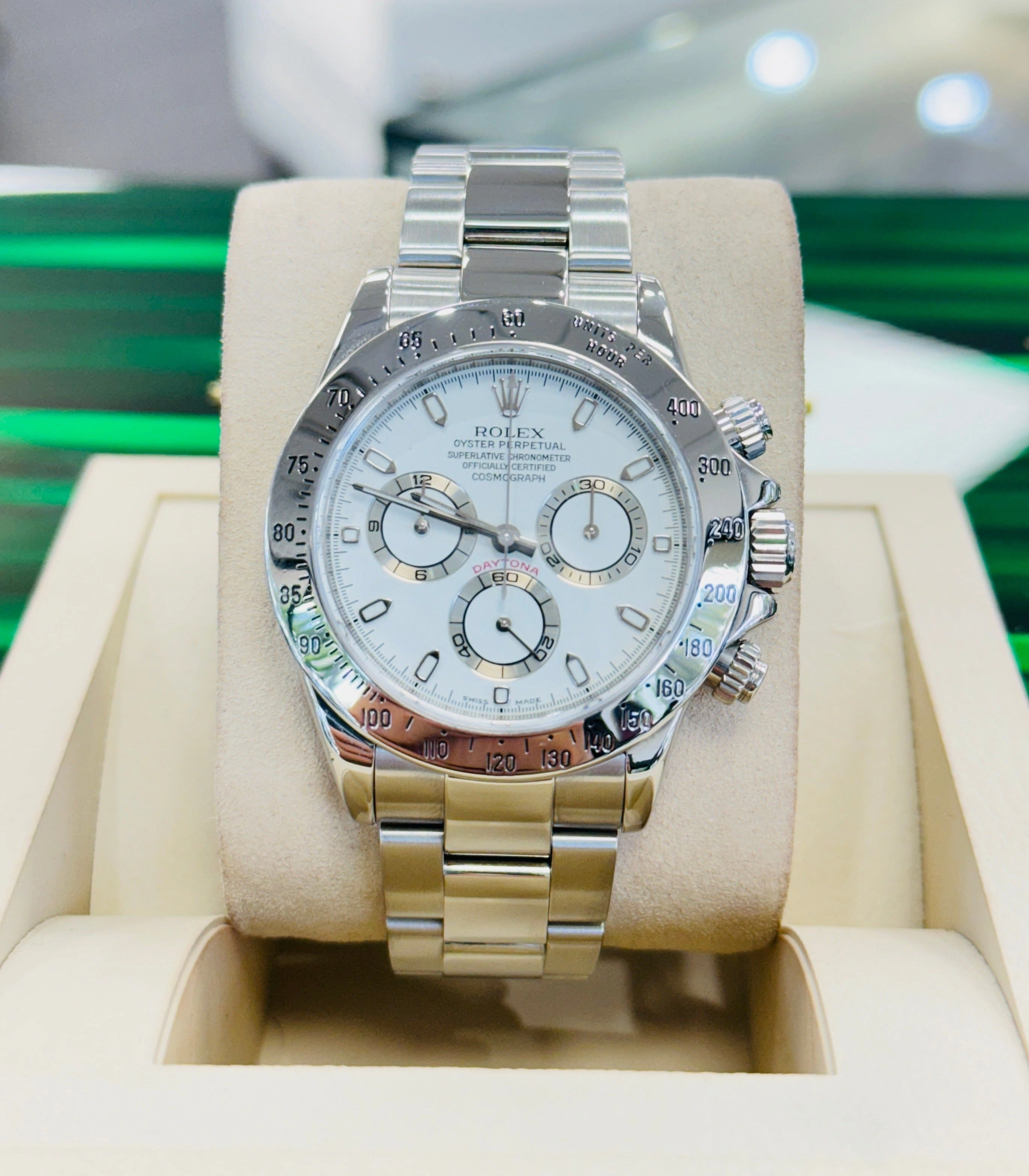 Rolex Daytona 116520 Chronograph Cosmograph Steel Oyster Bracelet Watch Box/Papers
