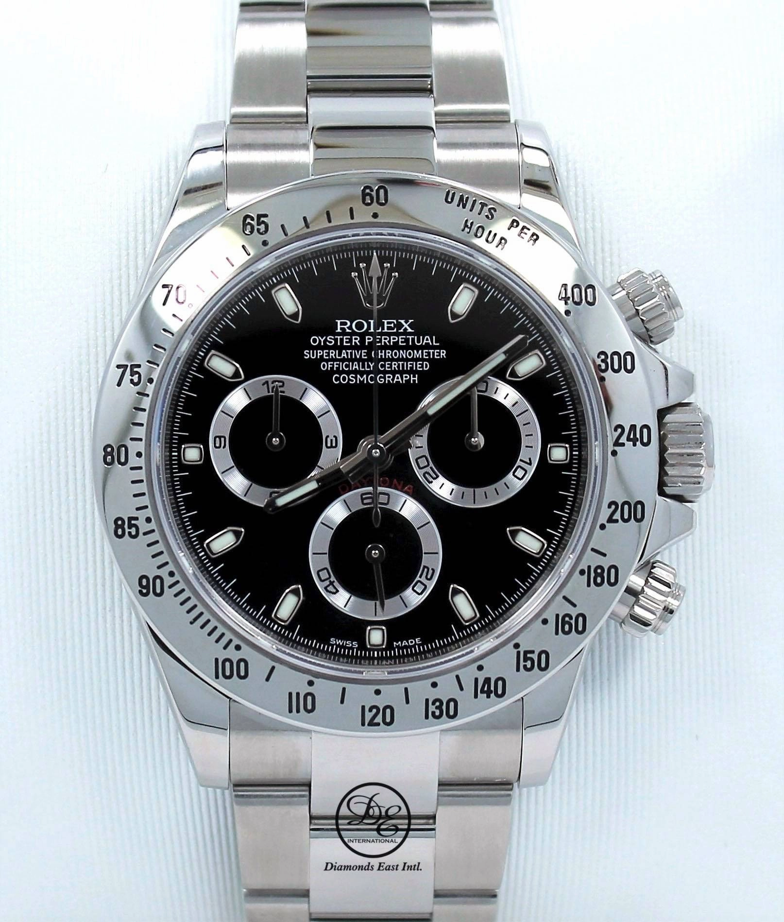Rolex Daytona 116520 Cosmograph Stainless Steel Oyster Black Dial BOX/PAPERS MINT