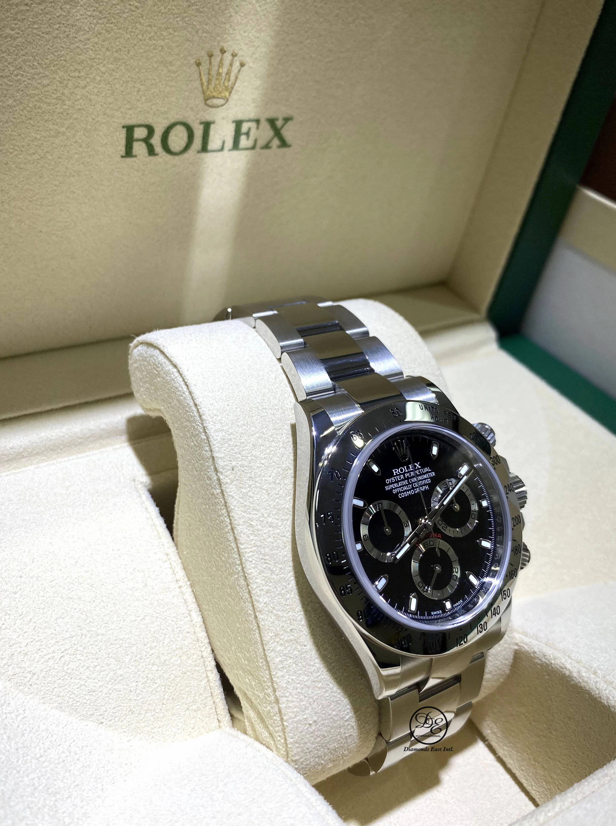 Rolex Daytona 116520 Cosmograph Stainless Steel Oyster Black Dial BOX/PAPERS MINT
