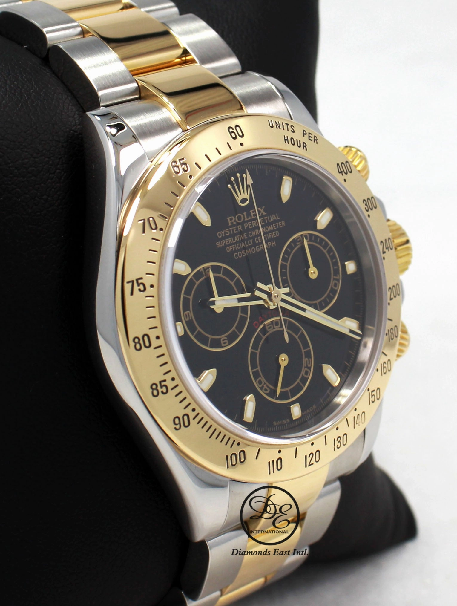Rolex Daytona 116523 Black Dial Cosmograph 18K Yellow Gold /SS Watch PAPERS
