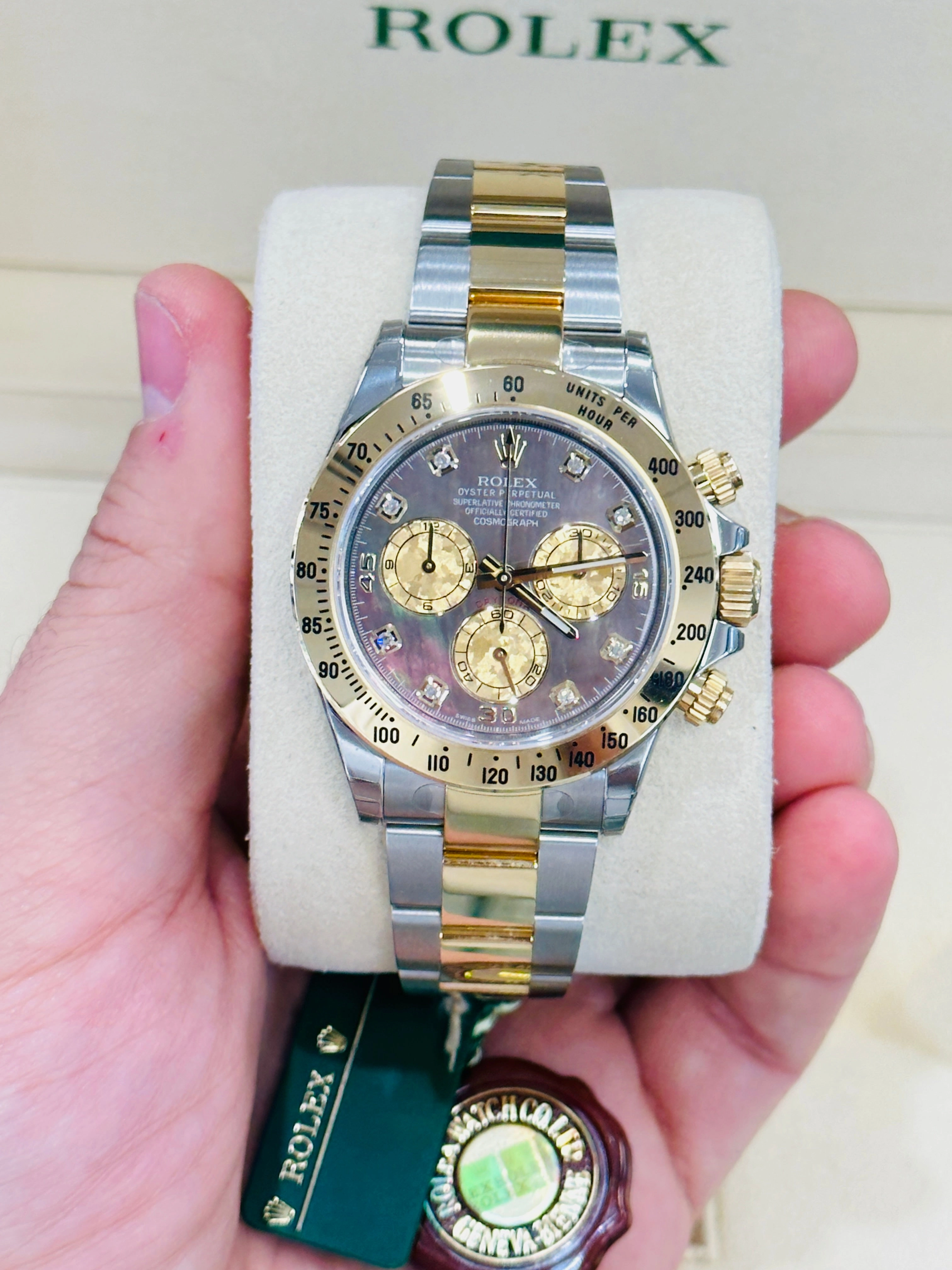 Rolex Daytona 116523 Tahitian Mother of pearl Full Stickers Unworn