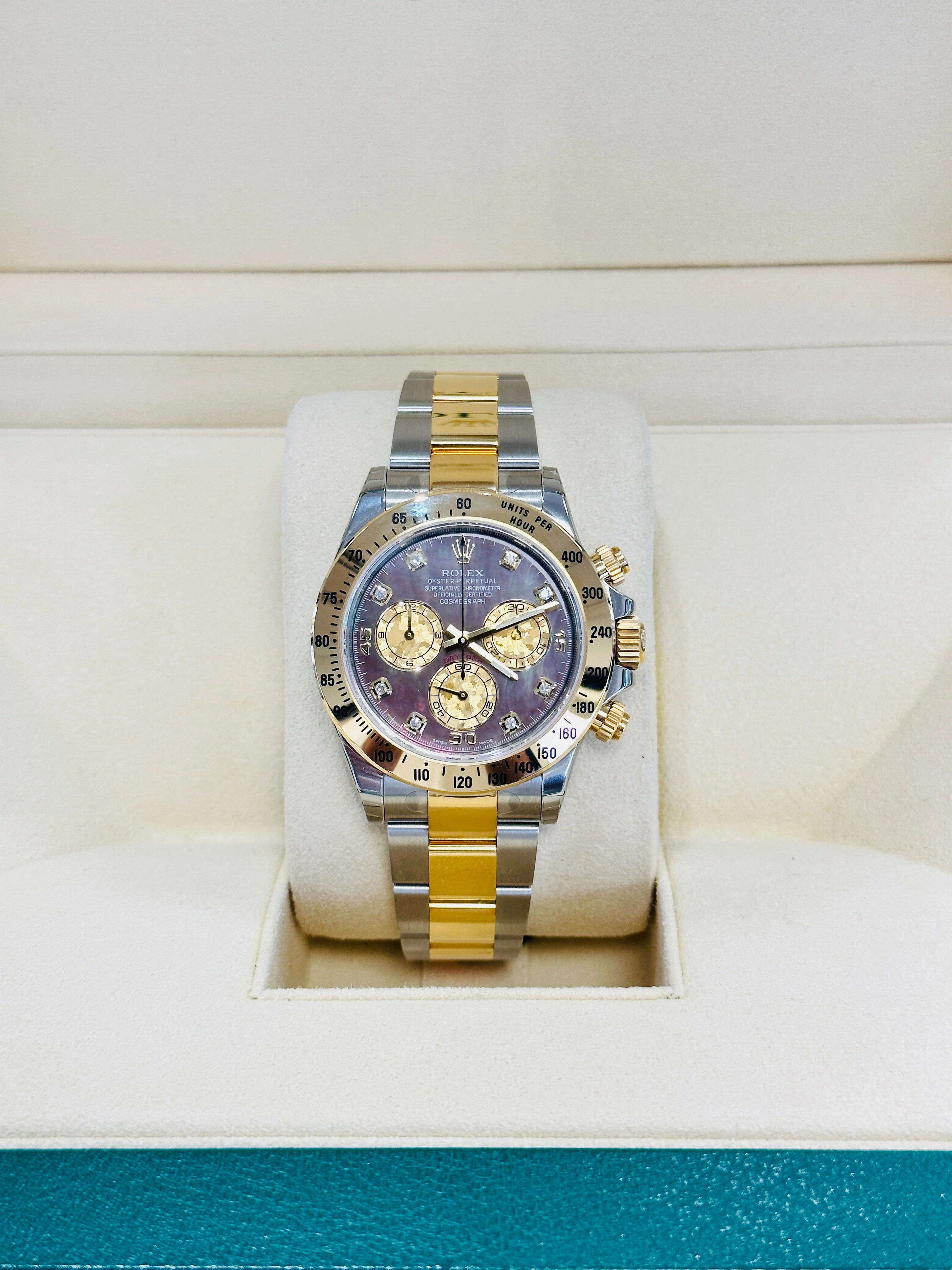 Rolex Daytona 116523 Tahitian Mother of pearl Full Stickers Unworn