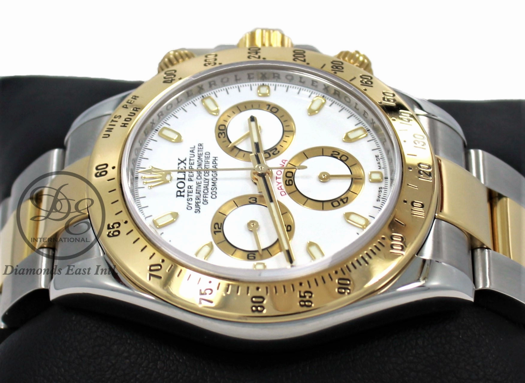 Rolex Daytona 116523 White Dial Cosmograph 18K Yellow Gold /SS Watch BOX/PAPERS