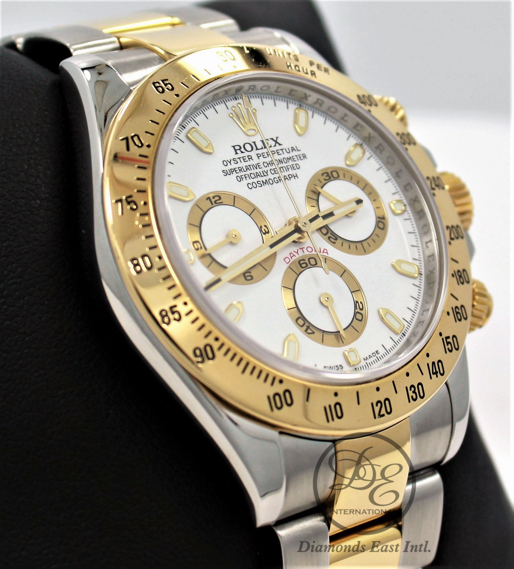 Rolex Daytona 116523 White Dial Cosmograph 18K Yellow Gold /SS Watch BOX/PAPERS