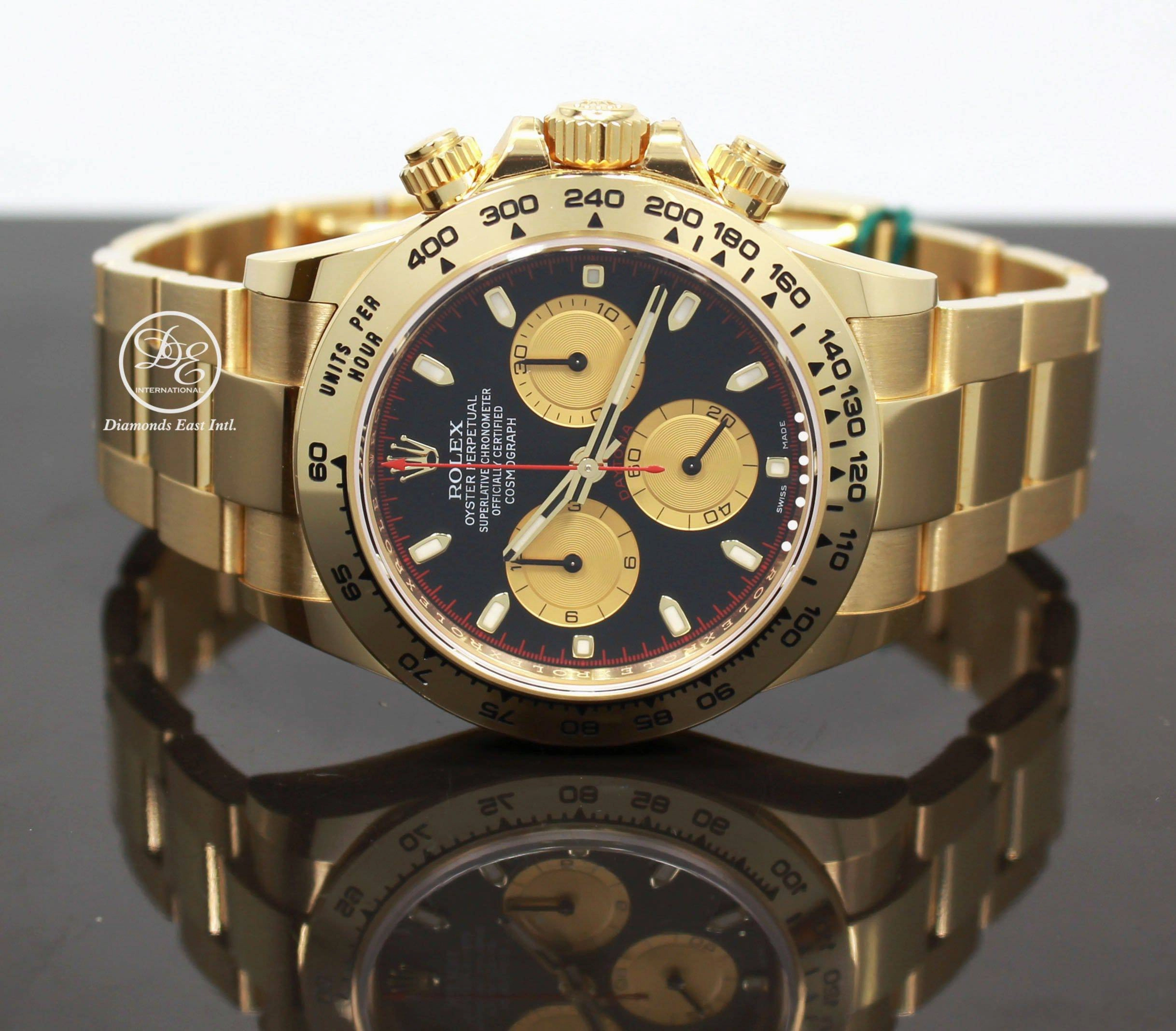 Rolex Daytona 116528 Cosmograph 18K Yellow Gold Black/Champagne Dial *MINT*