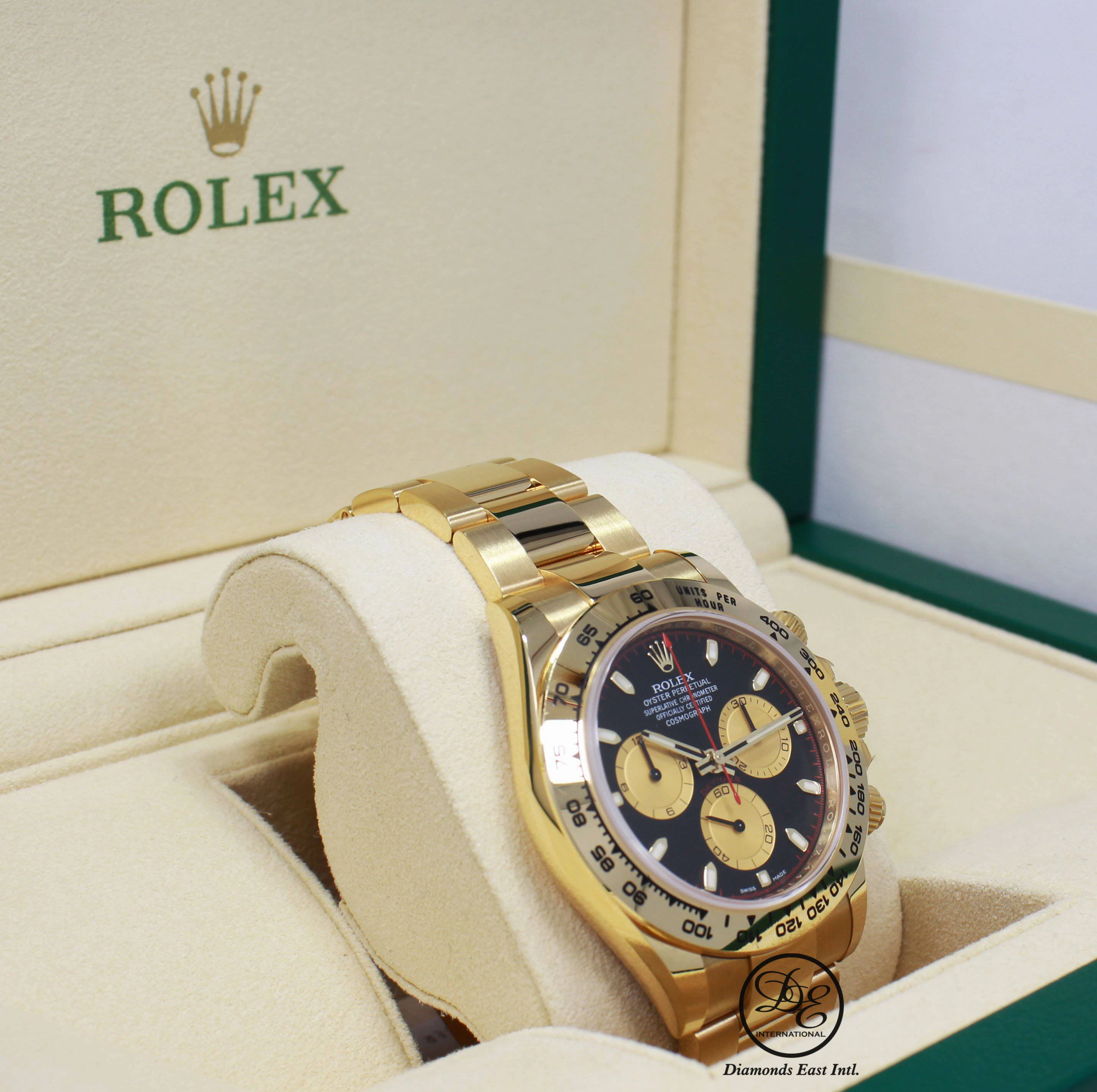 Rolex Daytona 116528 Cosmograph 18K Yellow Gold Black/Champagne Dial *MINT*