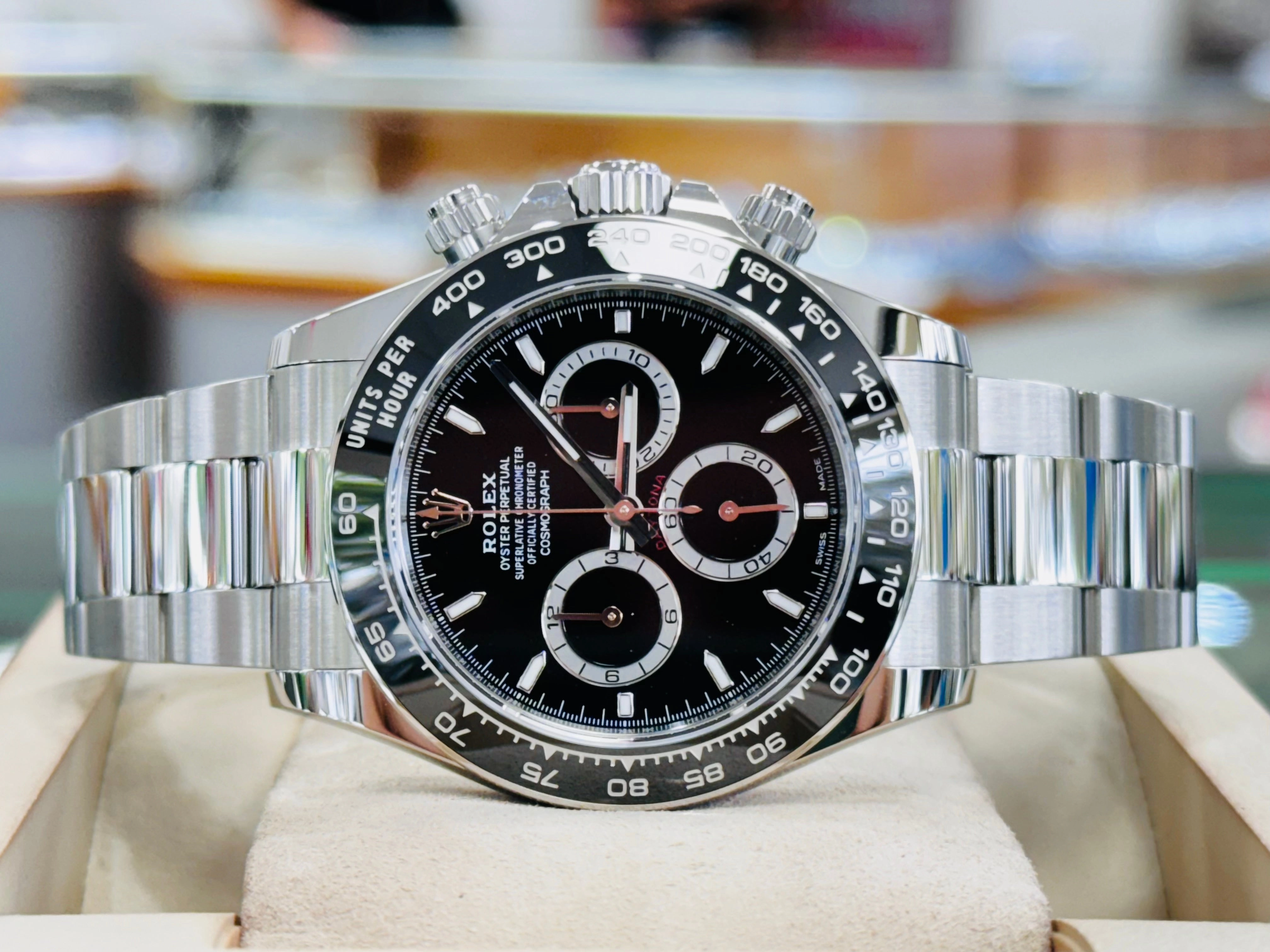 Rolex Daytona 126500 LN Black Cerachrom Bezel Black Index Dial Oyster Bracelet Box / Papers UNWORN