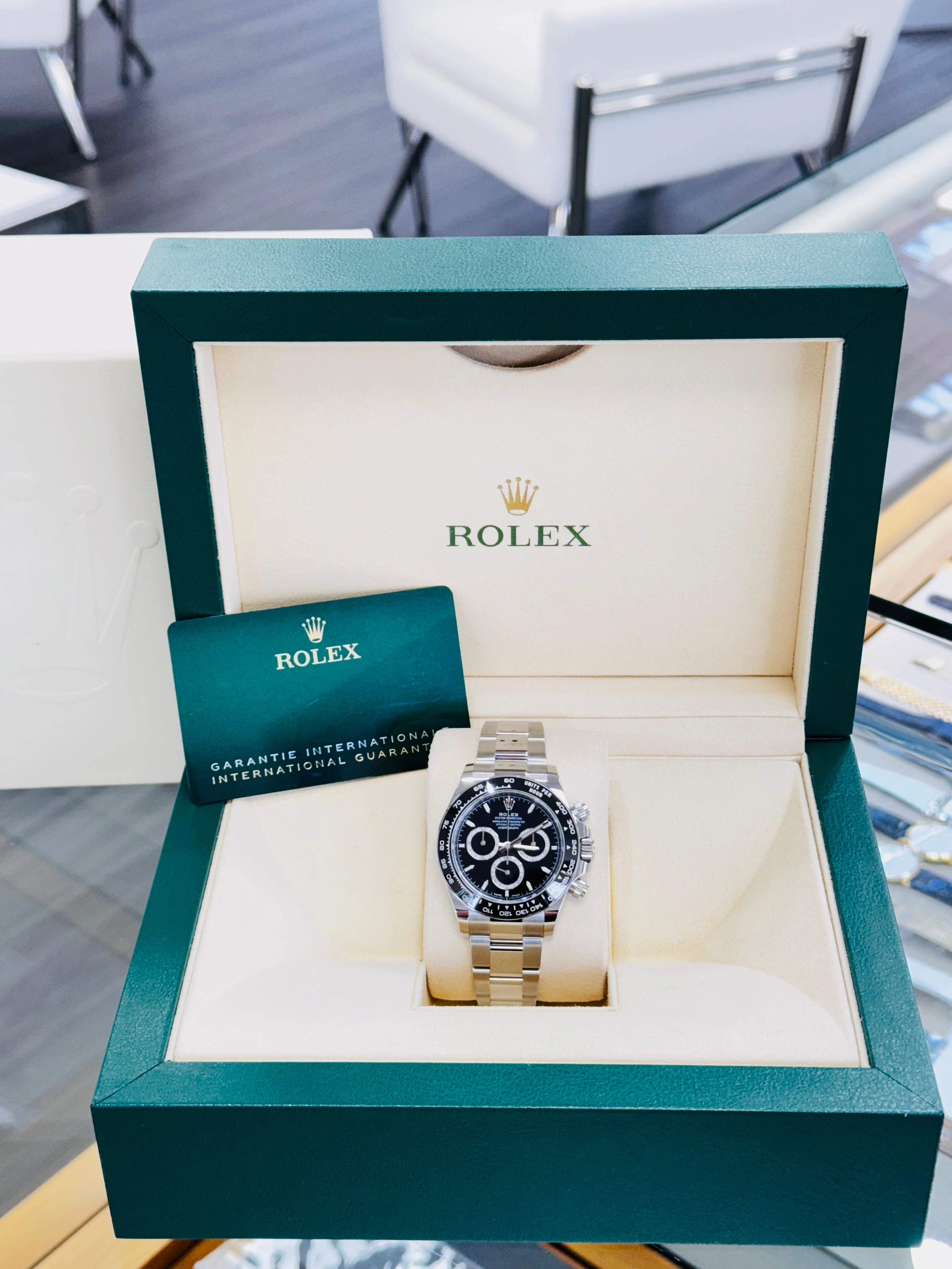 Rolex Daytona 126500 LN Black Cerachrom Bezel Black Index Dial Oyster Bracelet Box / Papers UNWORN
