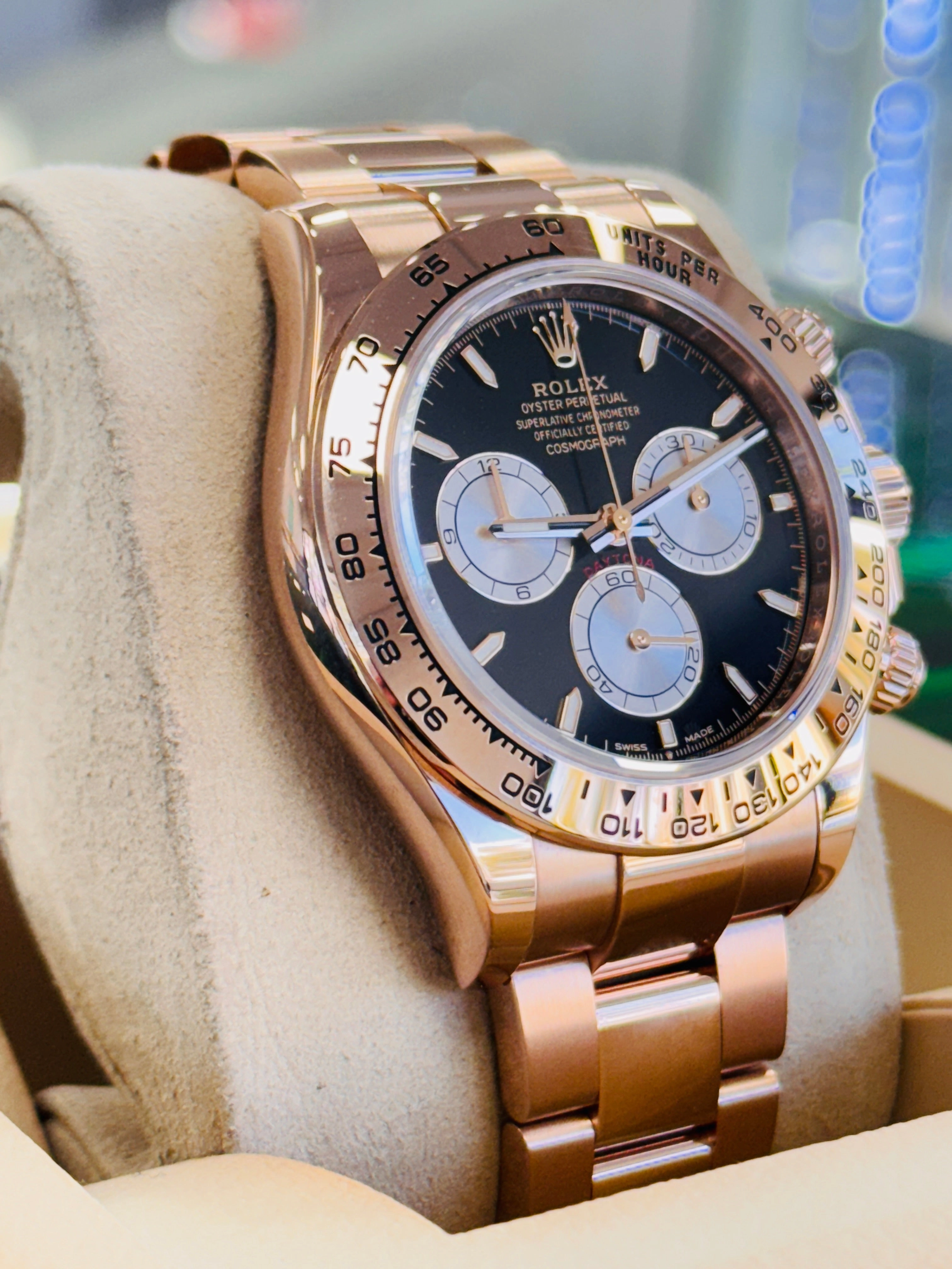 Rolex Daytona 126505 Cosmograph 18K Rose Gold with Black Dial Box and Papers MINT