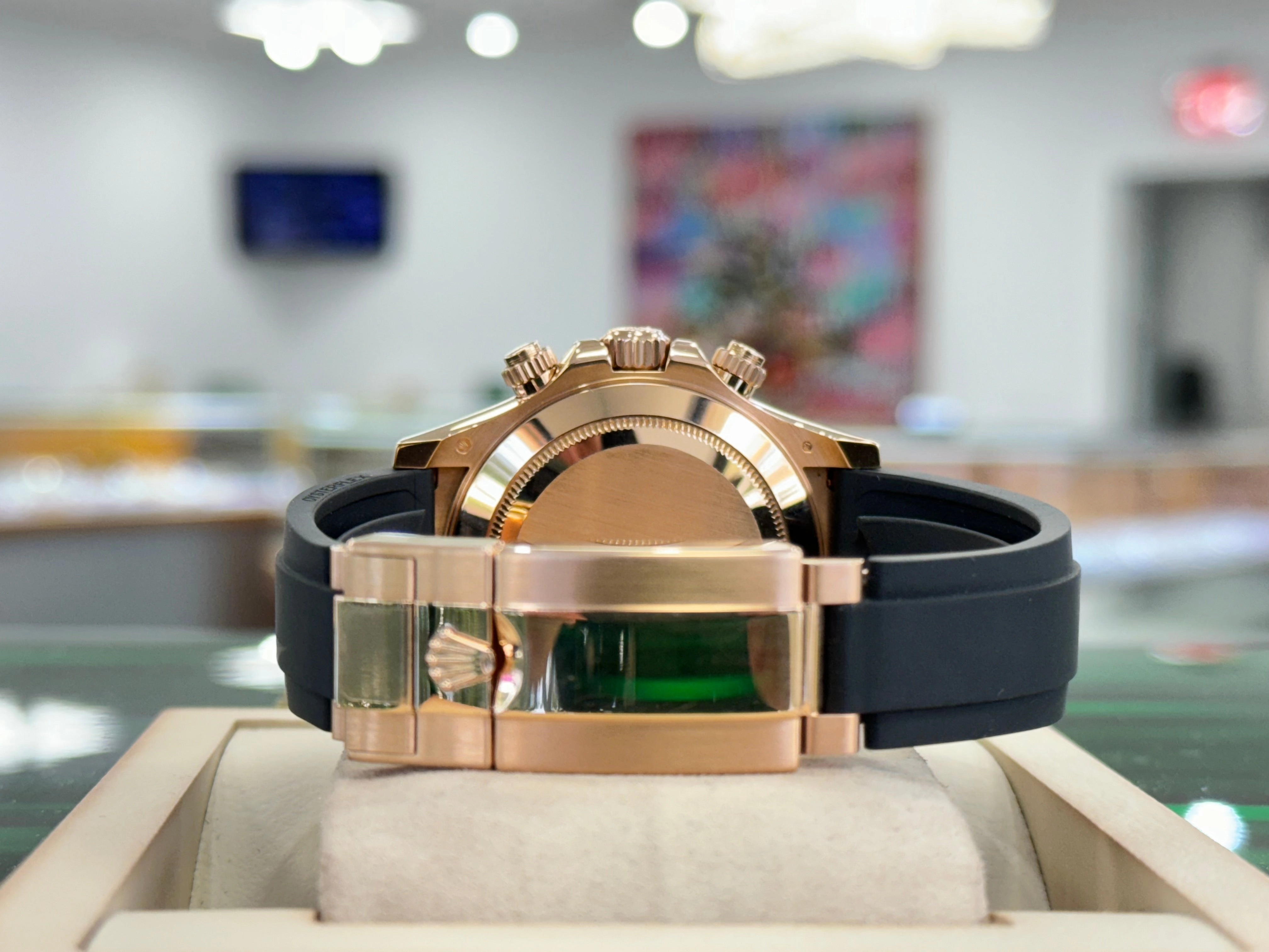 Rolex Daytona 18K Rose Gold 116515 Chocolate Index Dial Oysterflex Rubber Band Box/Papers MINT