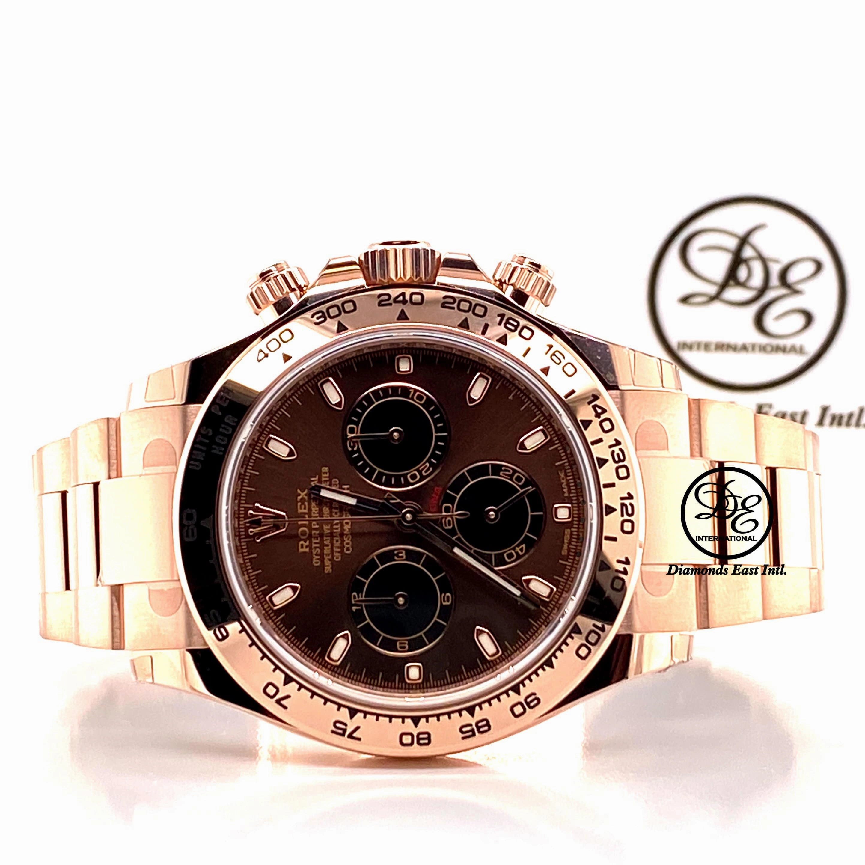Rolex Daytona Chocolate 116505 18K Rose Gold Cosmograph Oyster Watch NEW