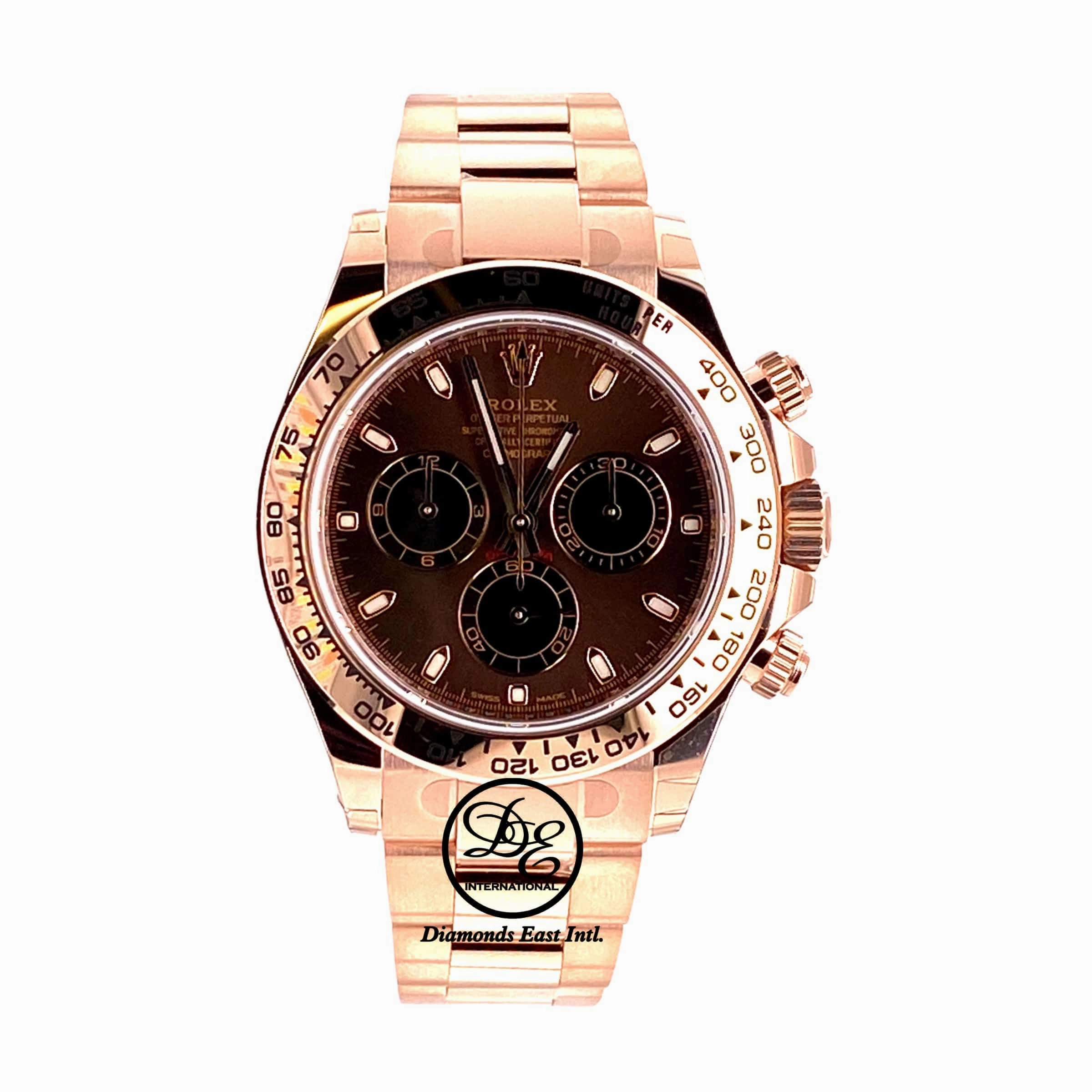 Rolex Daytona Chocolate 116505 18K Rose Gold Cosmograph Oyster Watch NEW