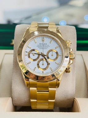 Rolex Daytona Chronograph 16528 18k Yellow Gold White Dial ZENITH