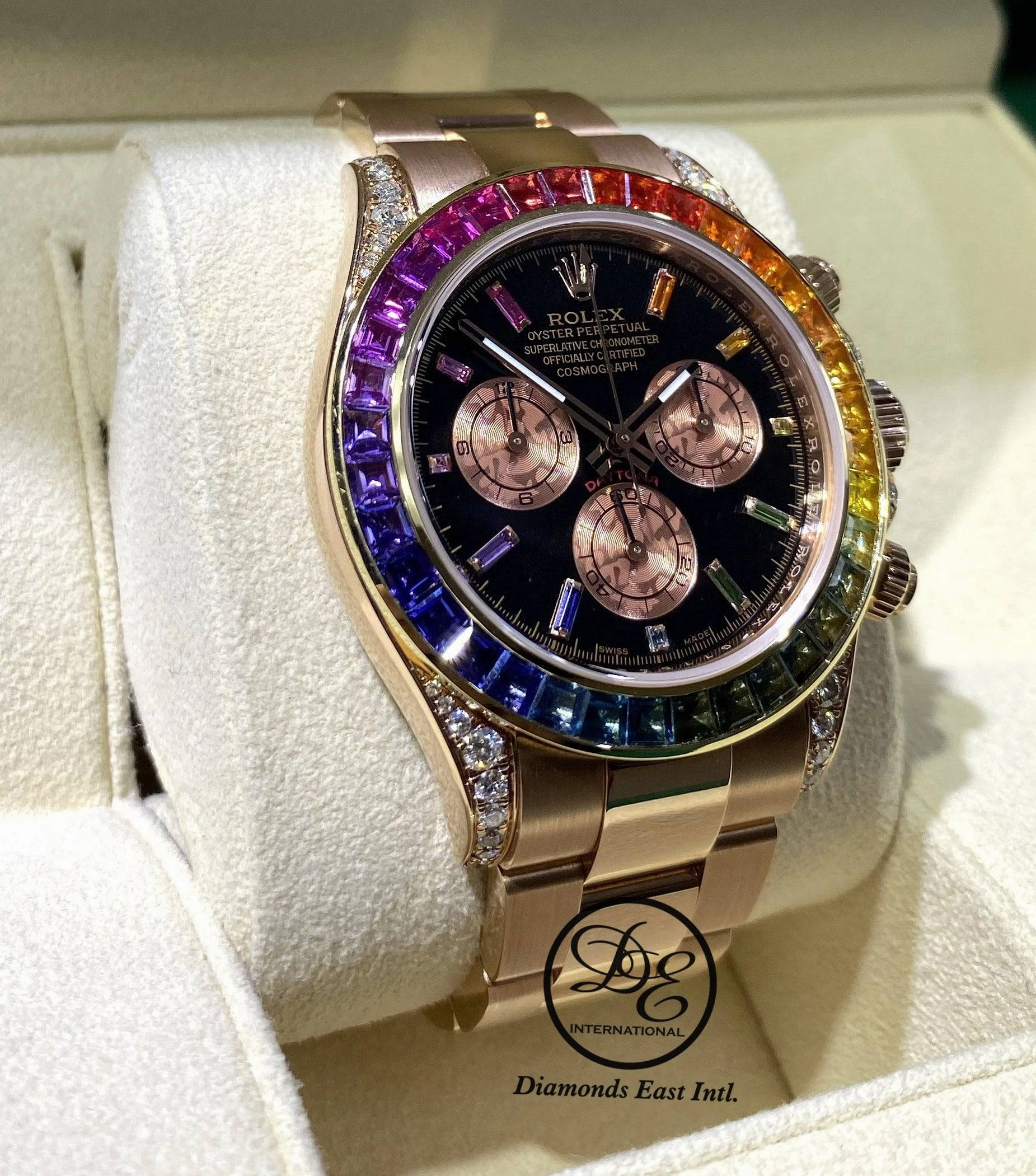 Rolex Daytona Custom Rainbow 116505 18k Rose Gold  Chronograph BOX/PAPERS