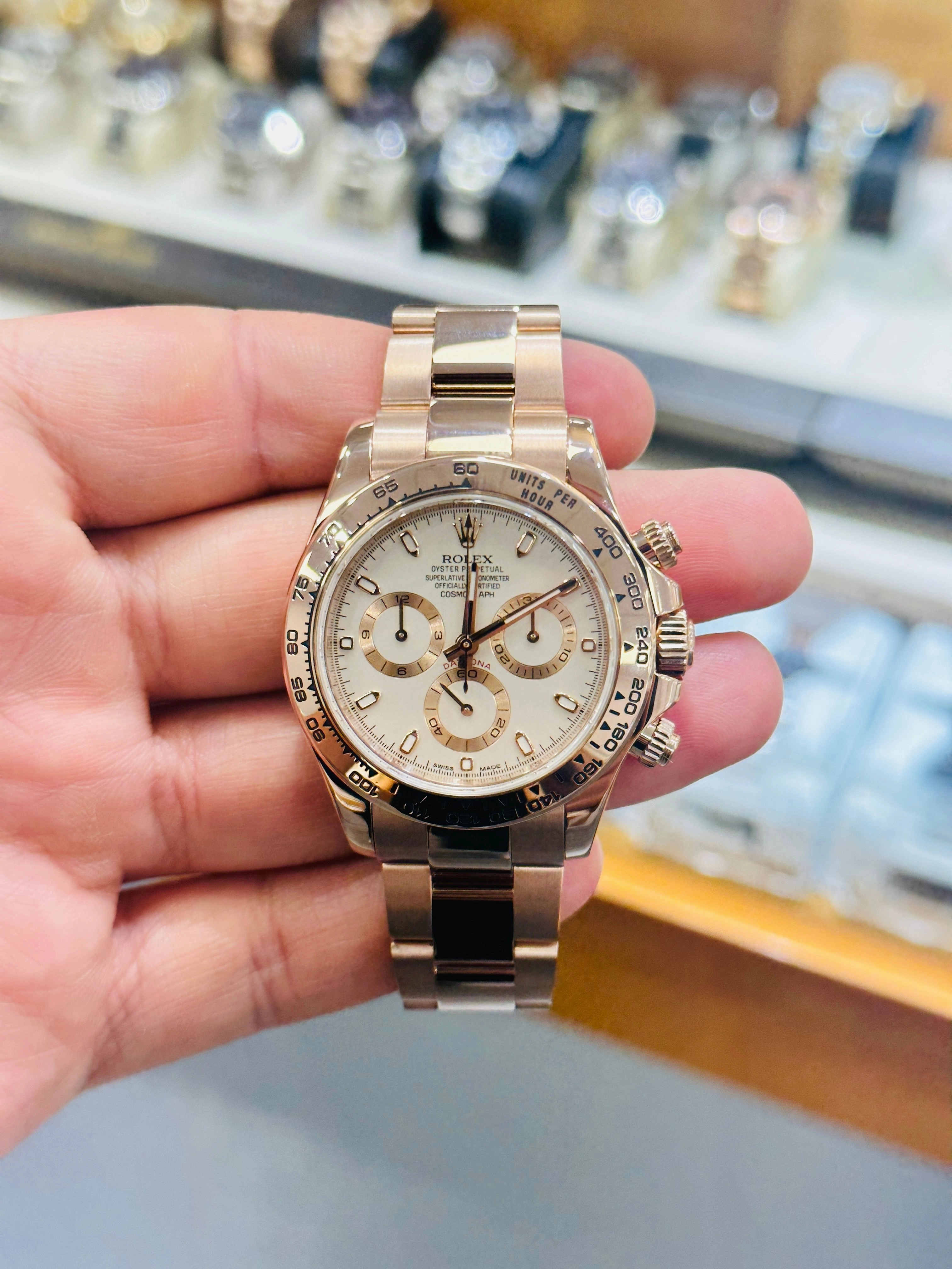 Rolex Daytona Ivory 116505 18K Rose Gold Cosmograph Oyster BOX/PAPERS