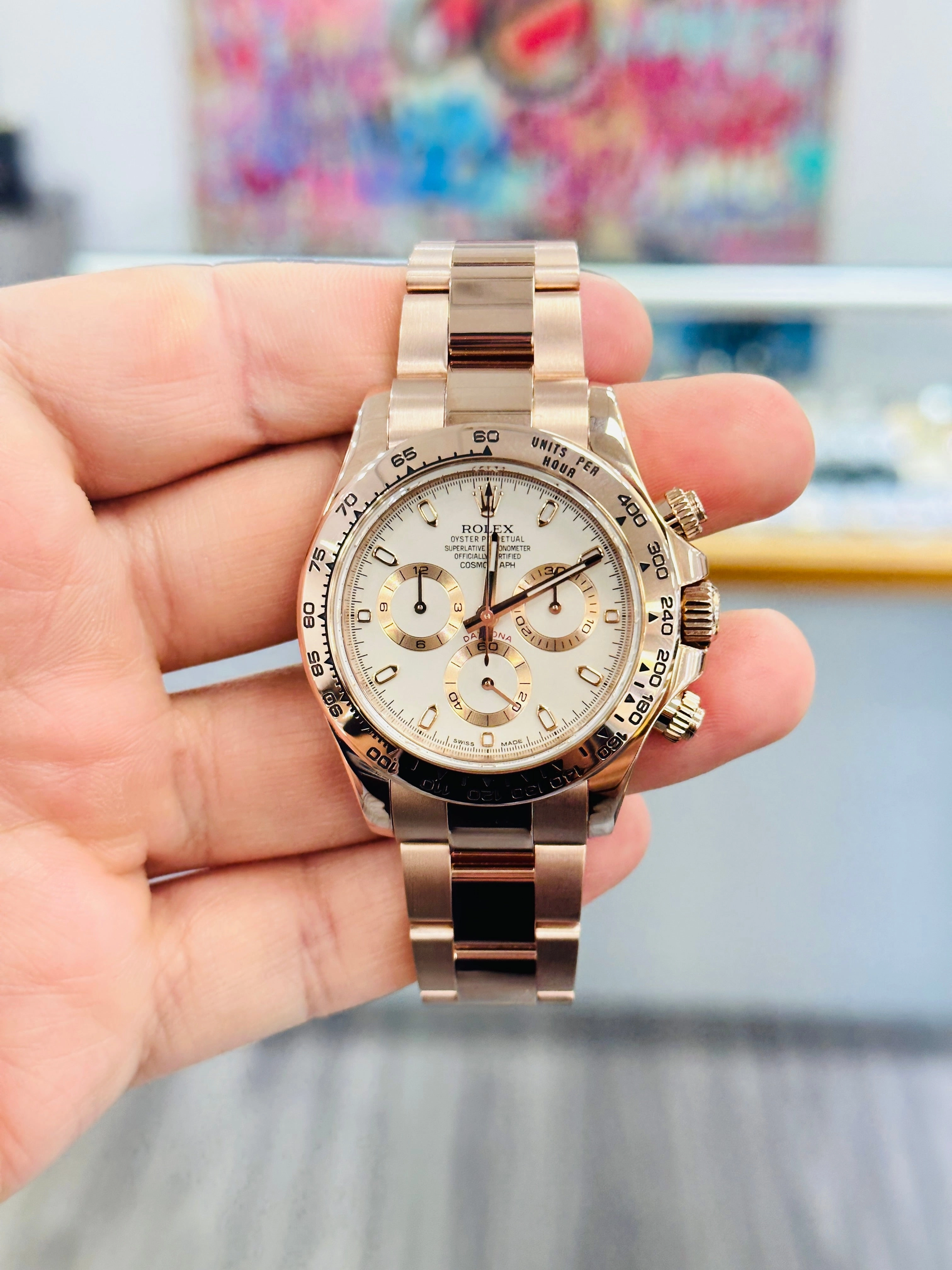 Rolex Daytona Ivory 116505 18K Rose Gold Cosmograph Oyster BOX/PAPERS