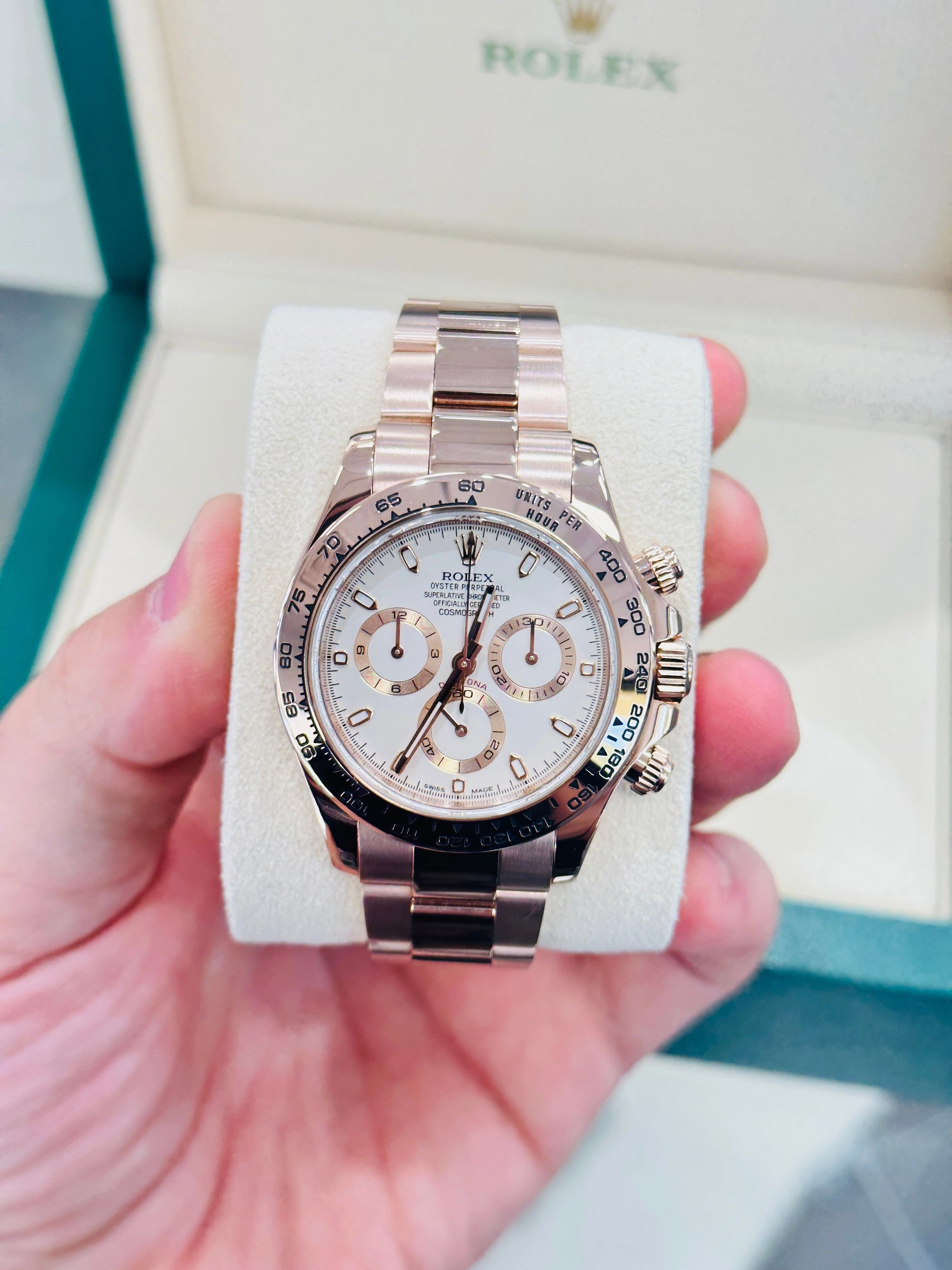 Rolex Daytona Ivory 116505 18K Rose Gold Cosmograph Oyster BOX/PAPERS