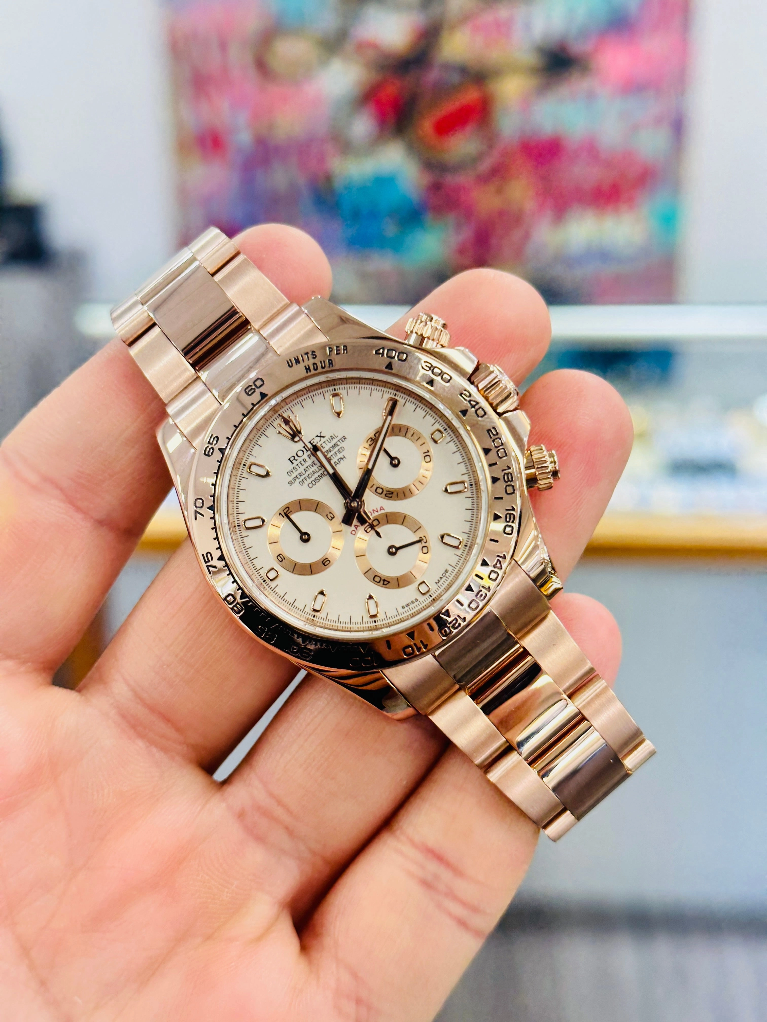 Rolex Daytona Ivory 116505 18K Rose Gold Cosmograph Oyster BOX/PAPERS
