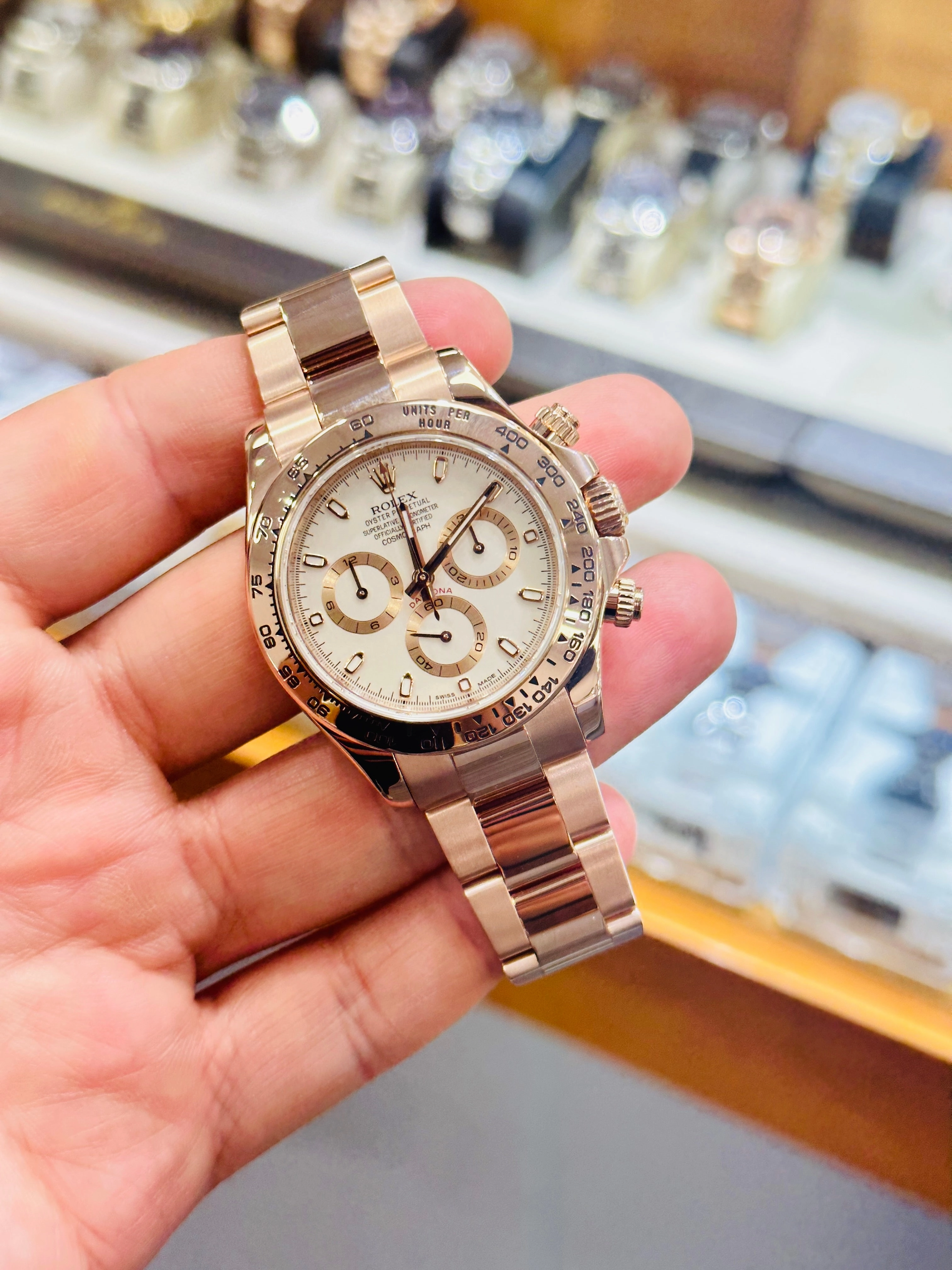 Rolex Daytona Ivory 116505 18K Rose Gold Cosmograph Oyster BOX/PAPERS