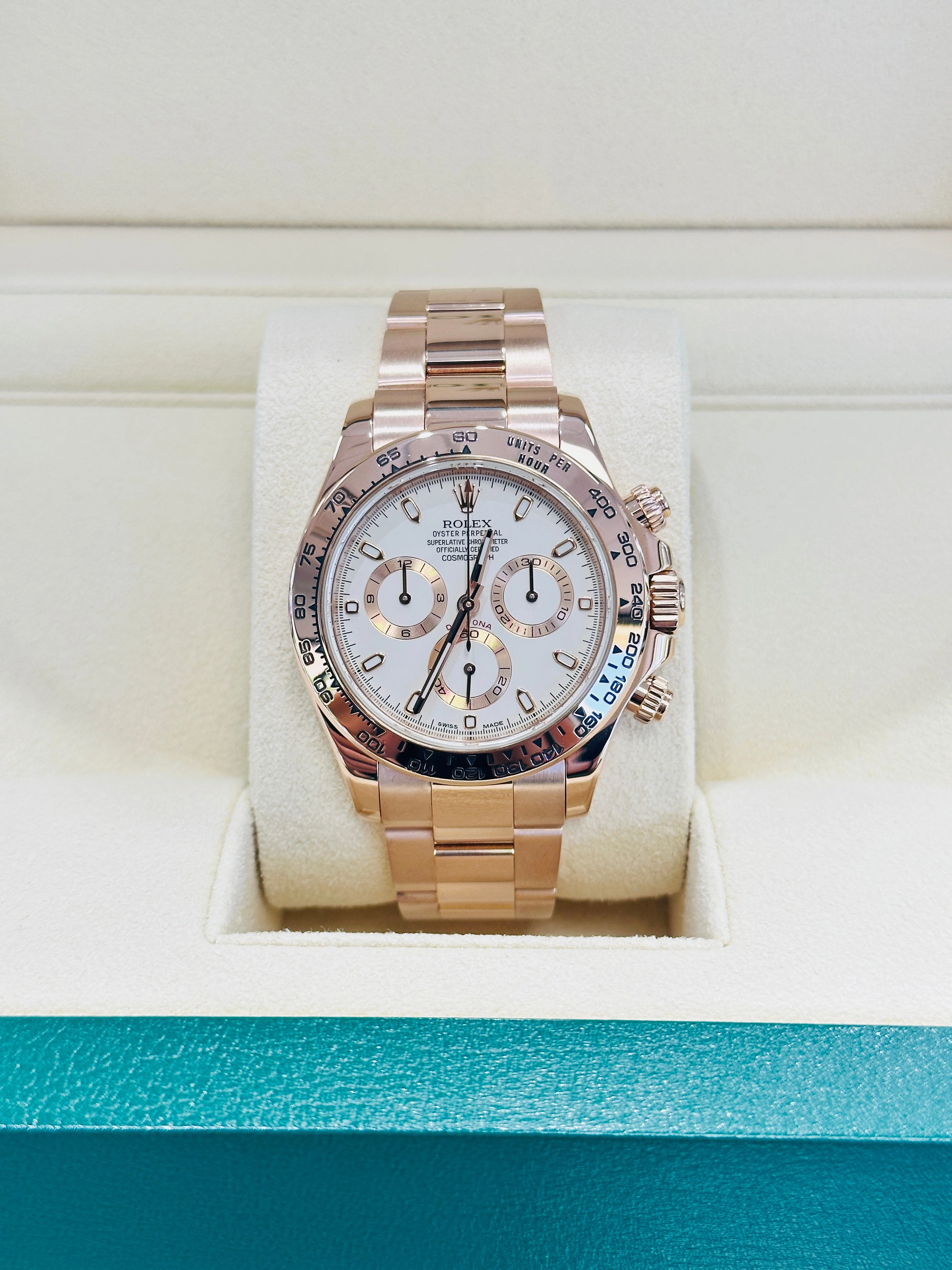 Rolex Daytona Ivory 116505 18K Rose Gold Cosmograph Oyster BOX/PAPERS