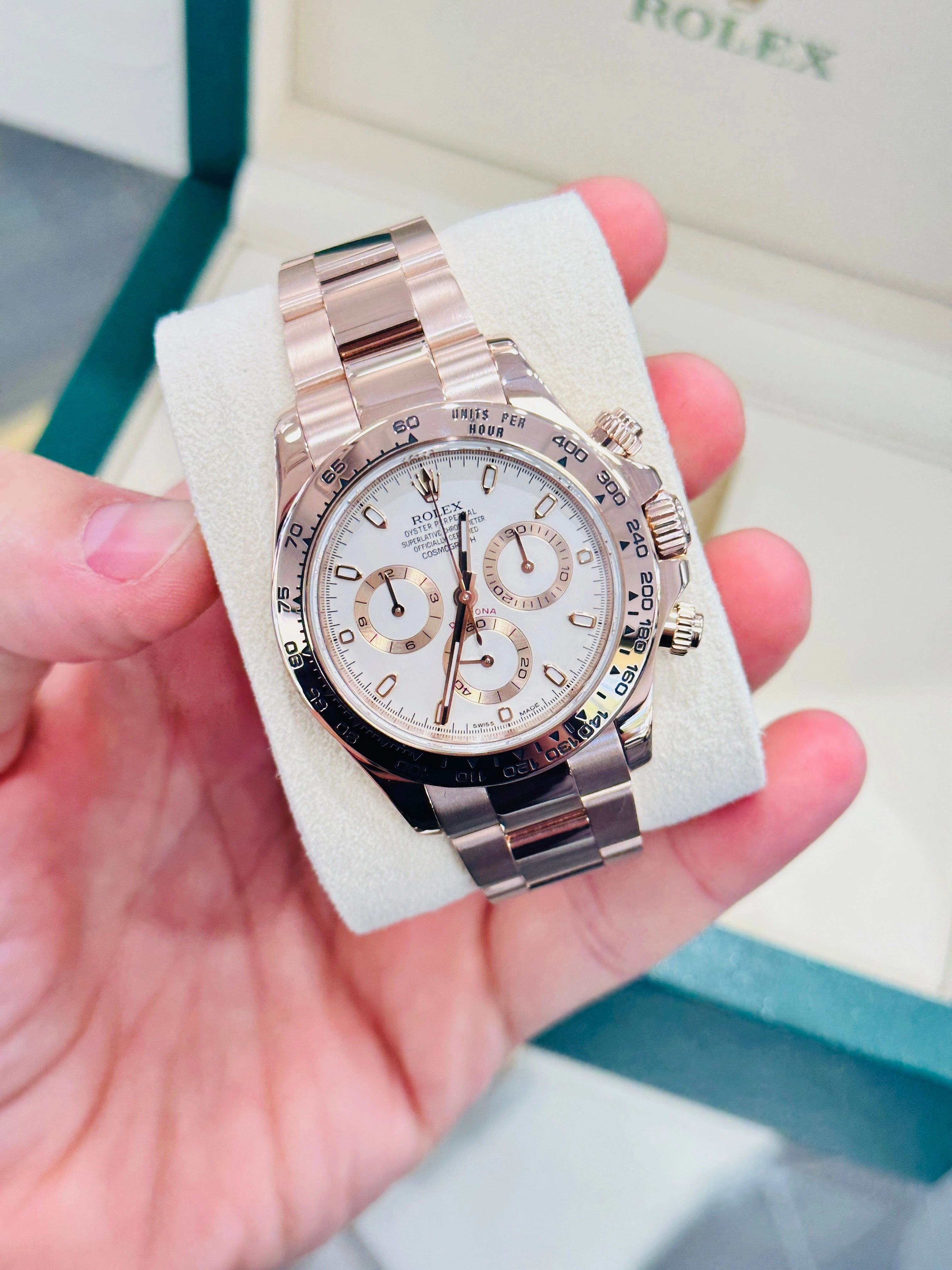 Rolex Daytona Ivory 116505 18K Rose Gold Cosmograph Oyster BOX/PAPERS